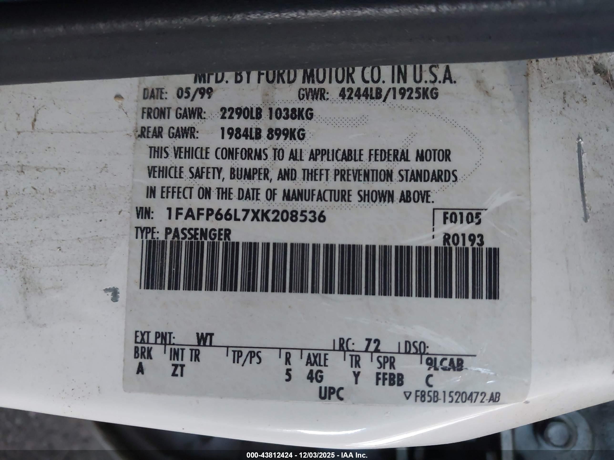 FORD CONTOUR image 9