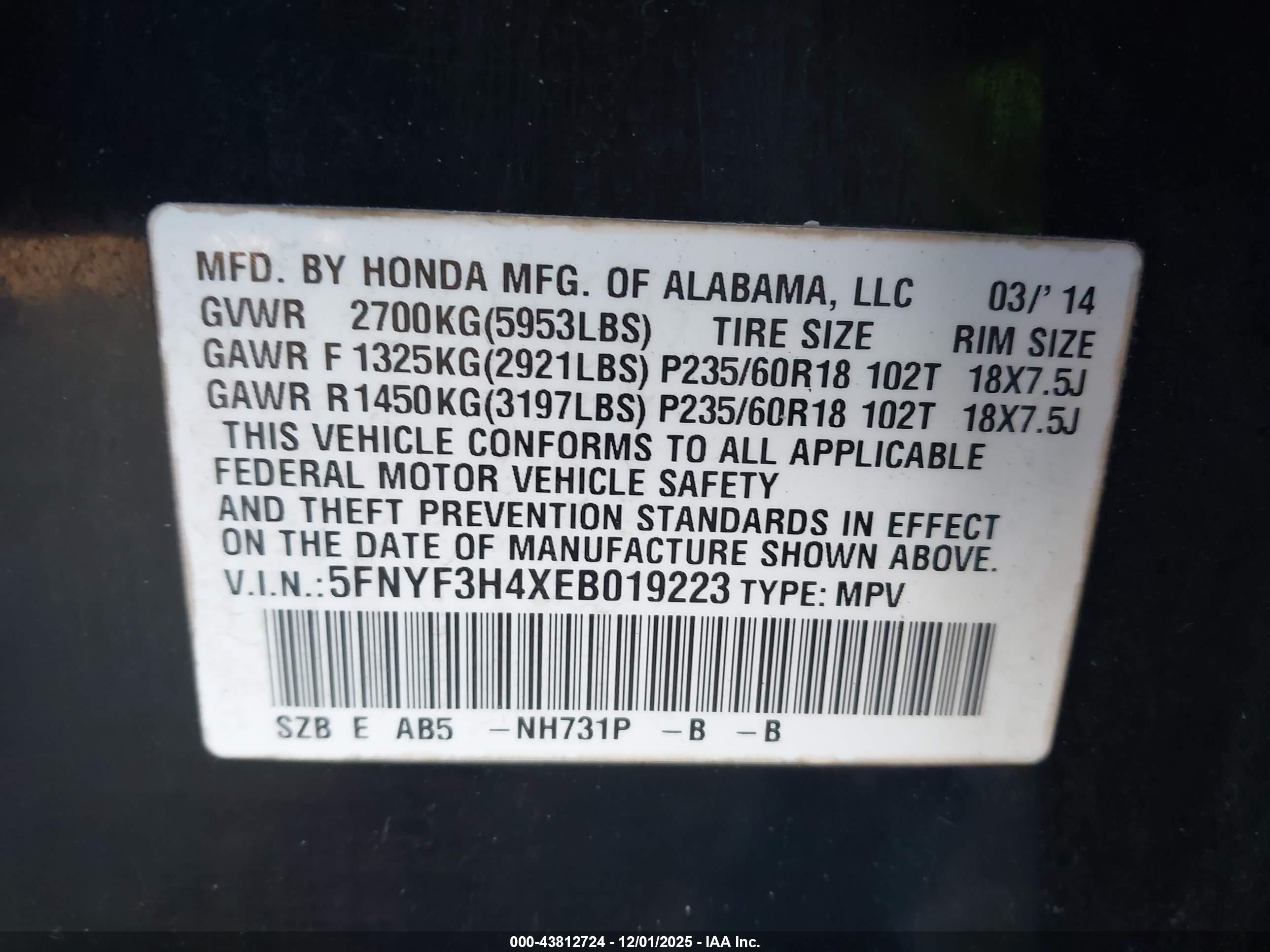 HONDA PILOT image 9