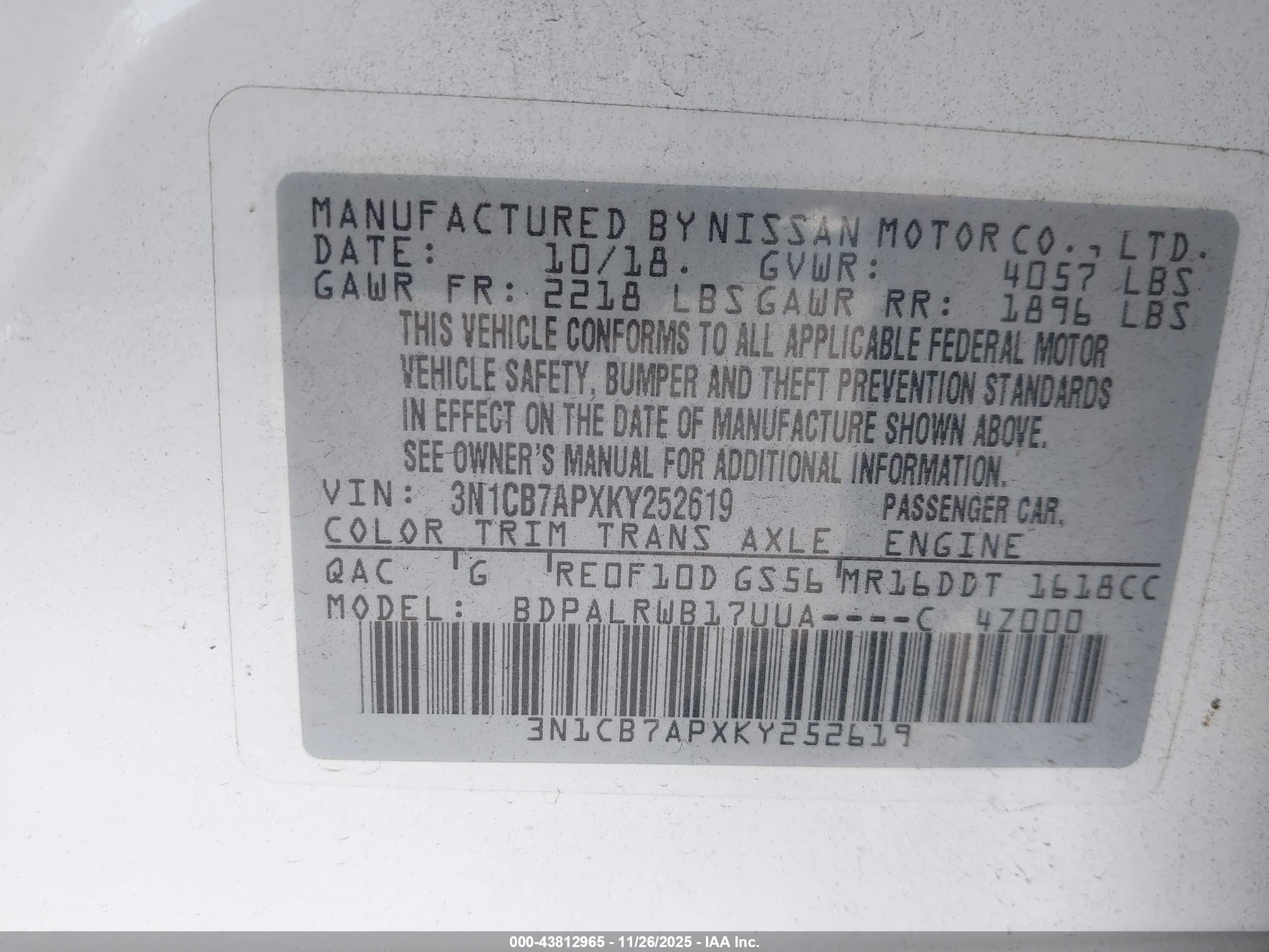 NISSAN SENTRA image 9