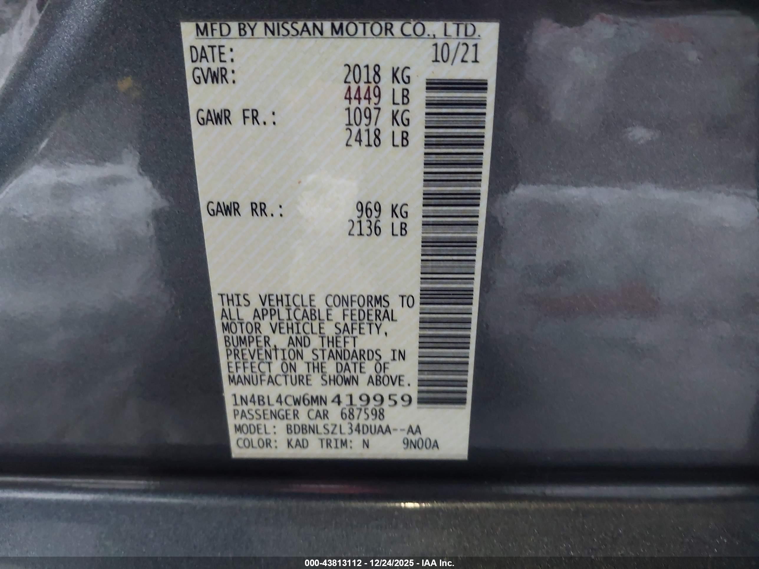 NISSAN ALTIMA image 9