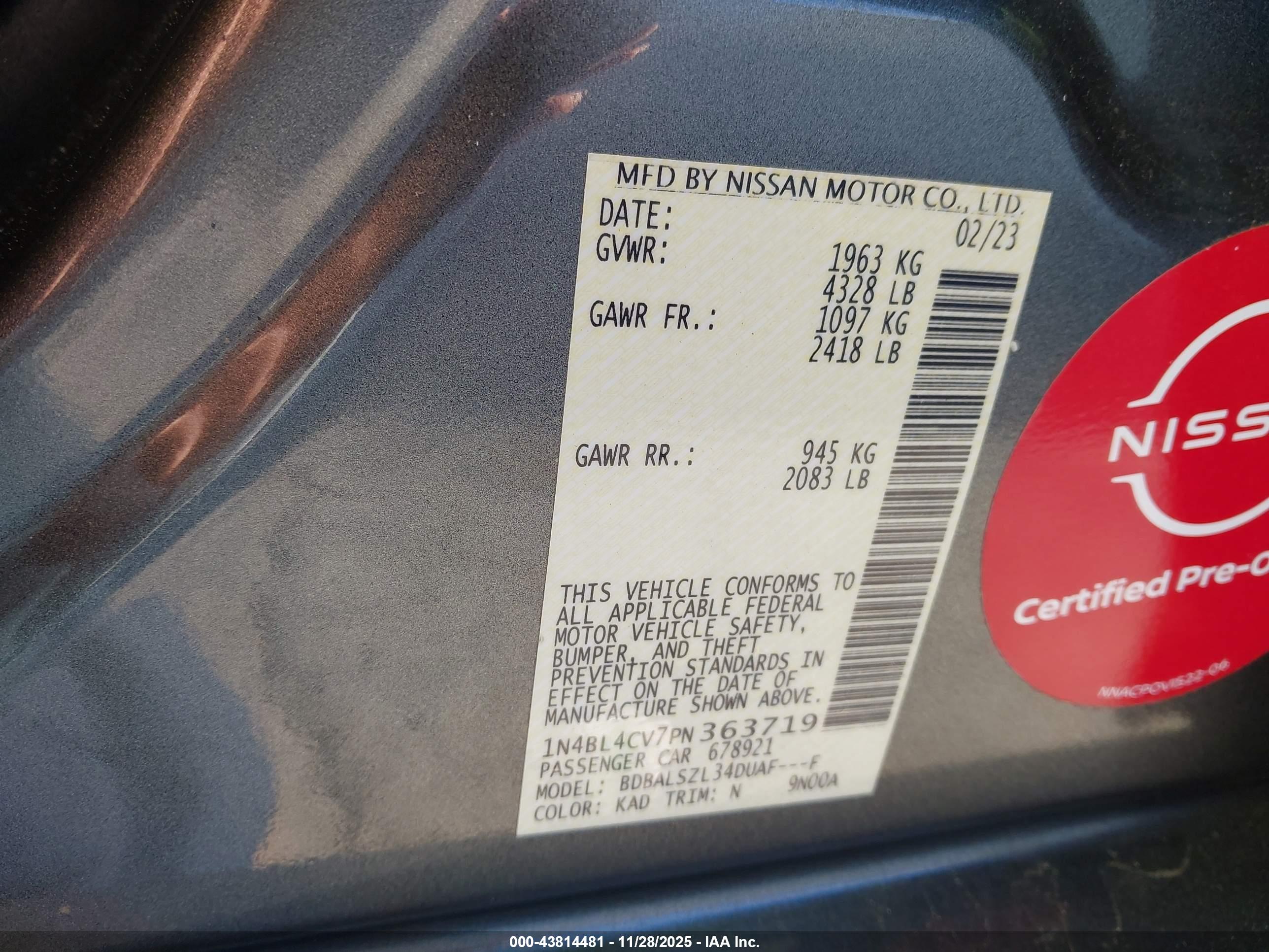 NISSAN ALTIMA image 9