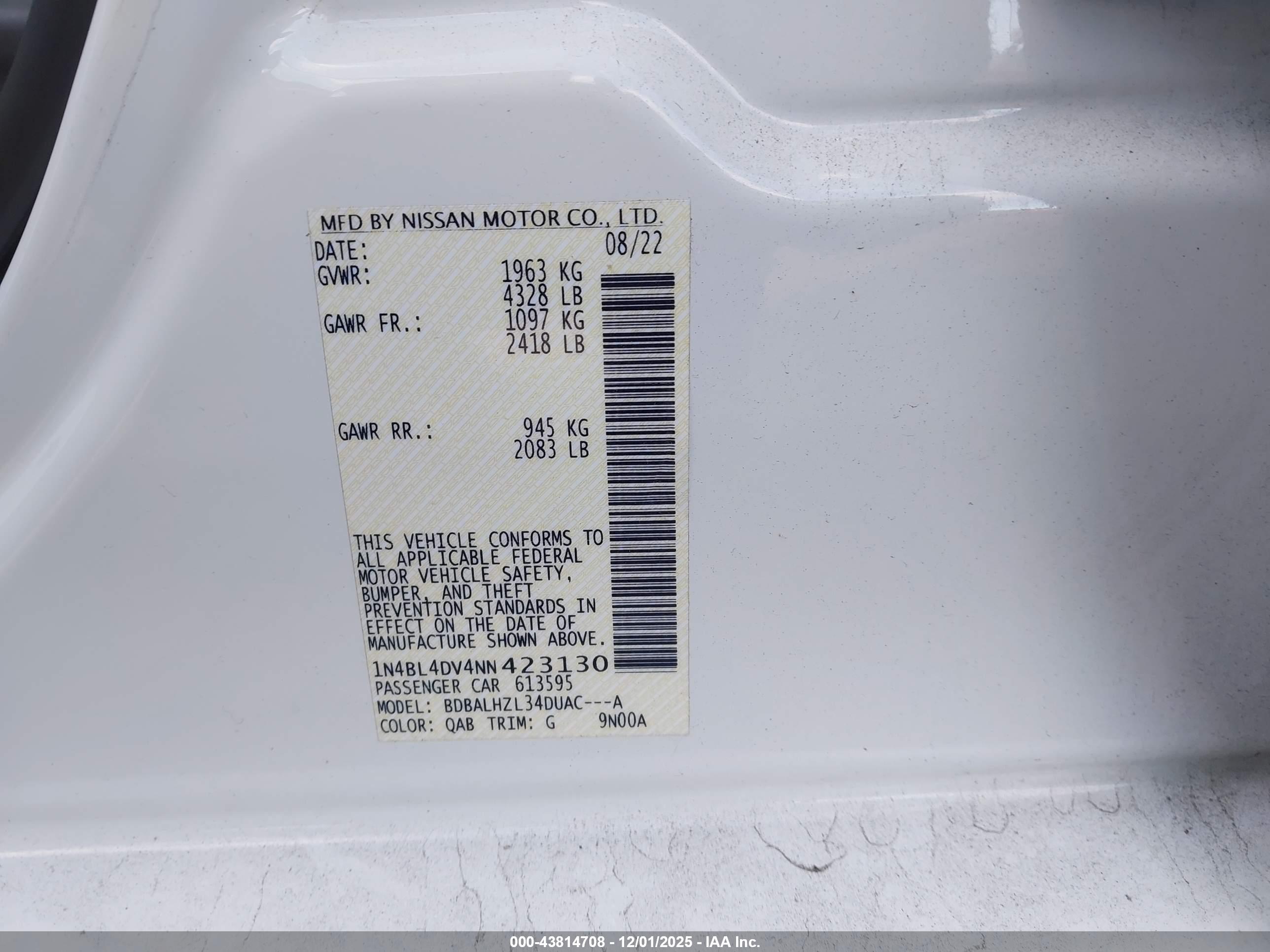 NISSAN ALTIMA image 9