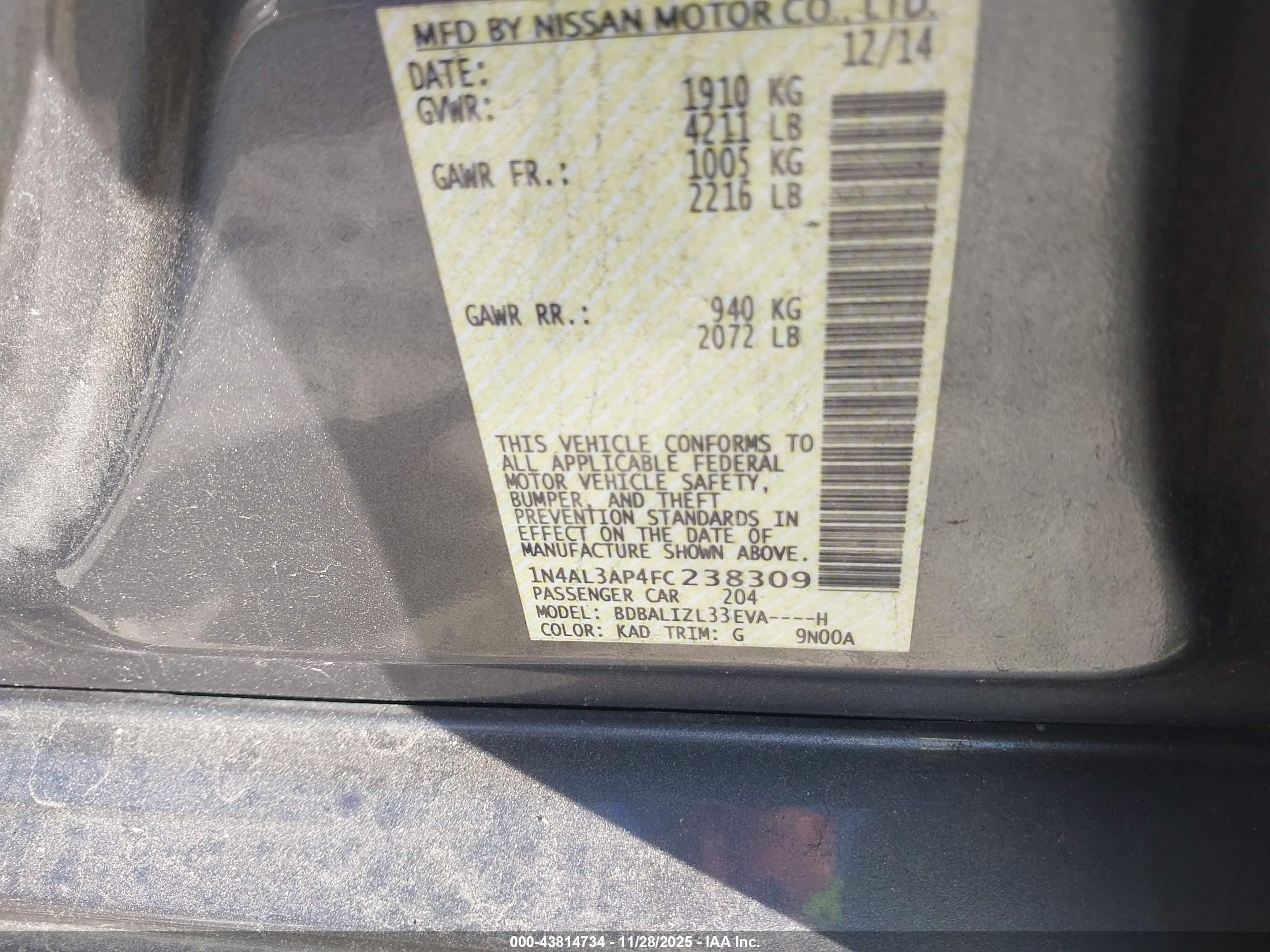 NISSAN ALTIMA image 9