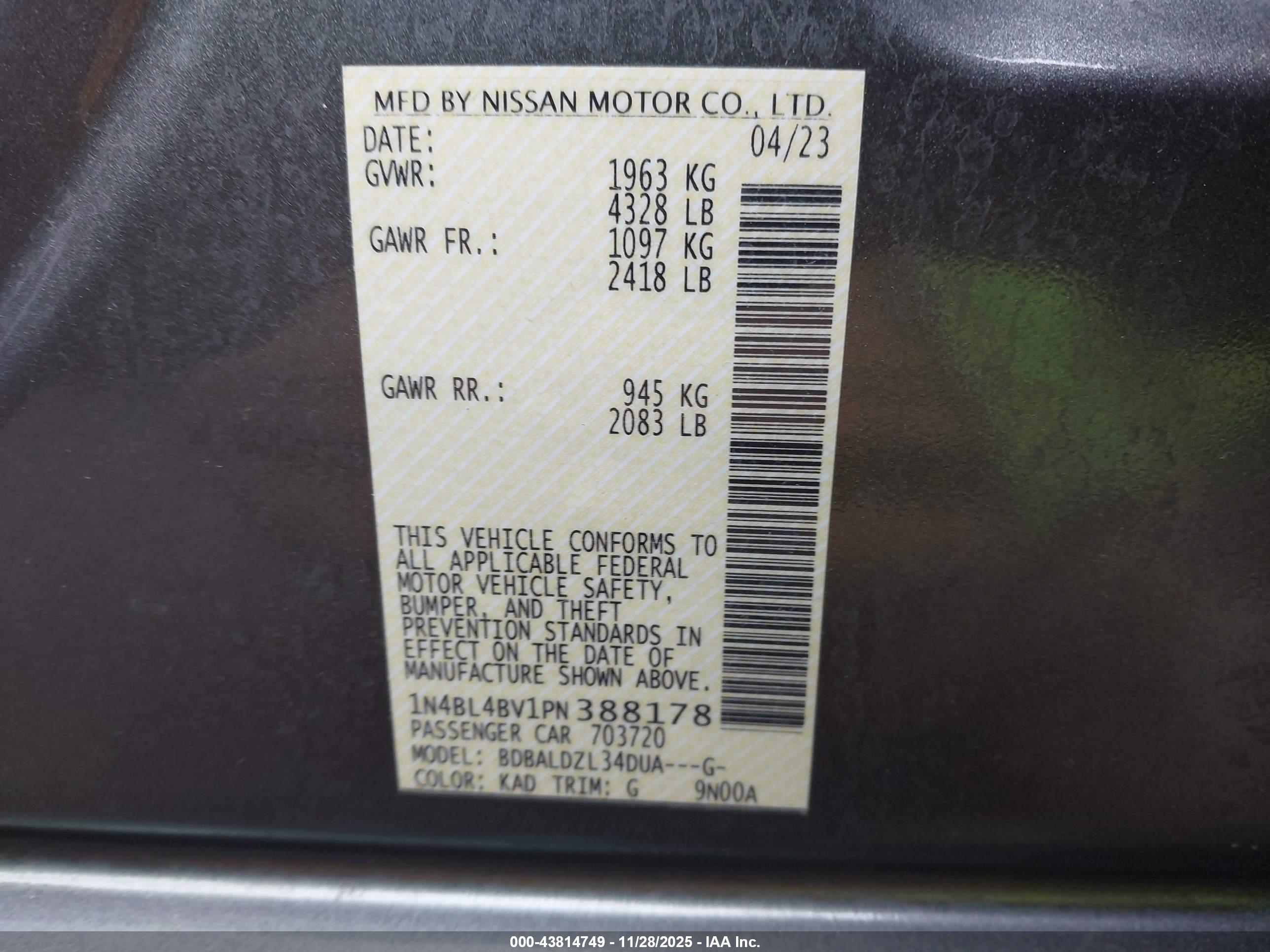 NISSAN ALTIMA image 9
