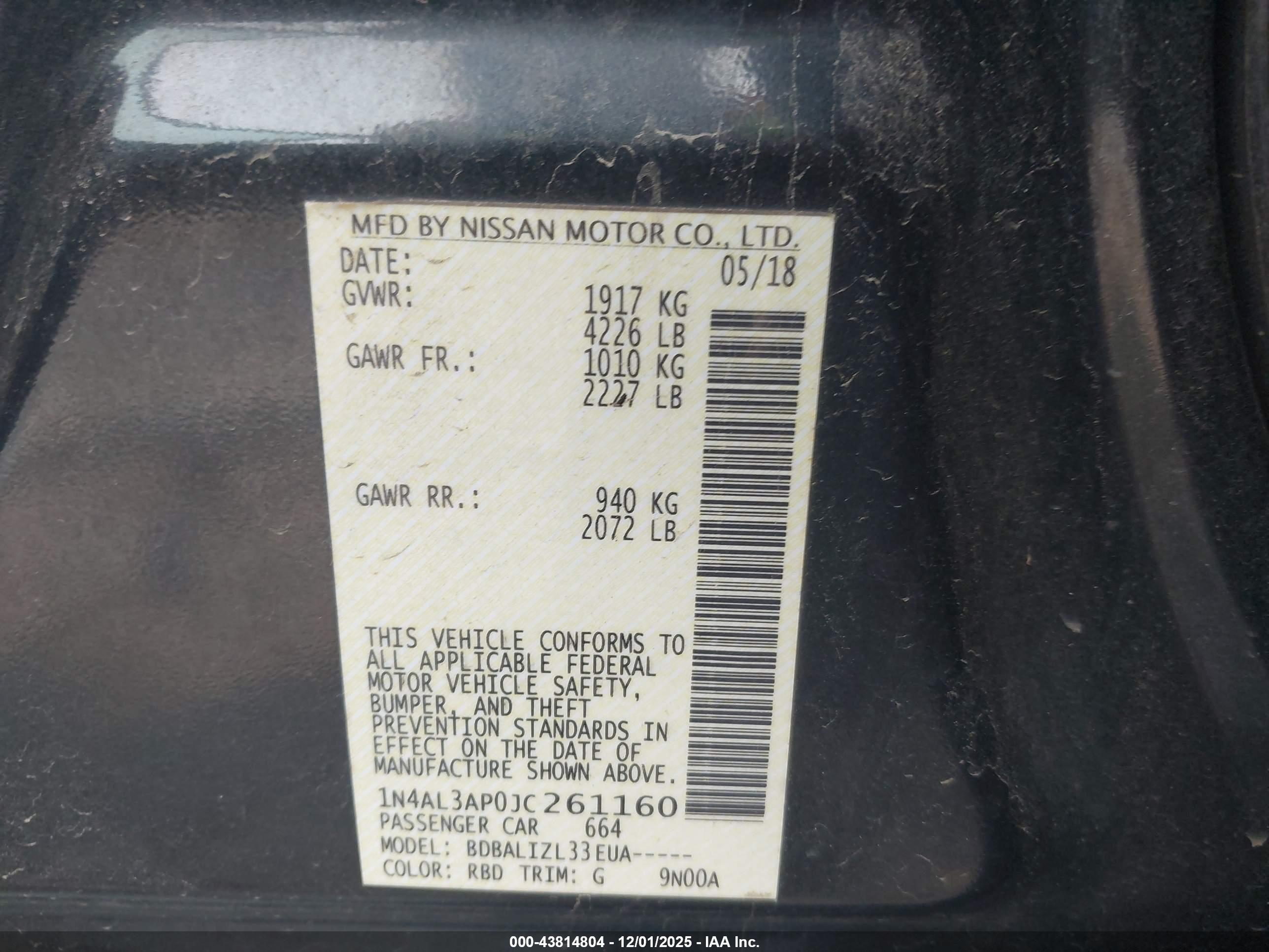 NISSAN ALTIMA image 9