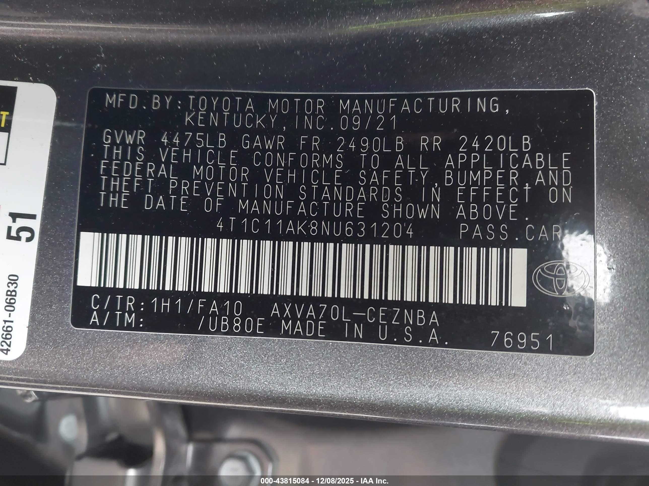 TOYOTA CAMRY image 9