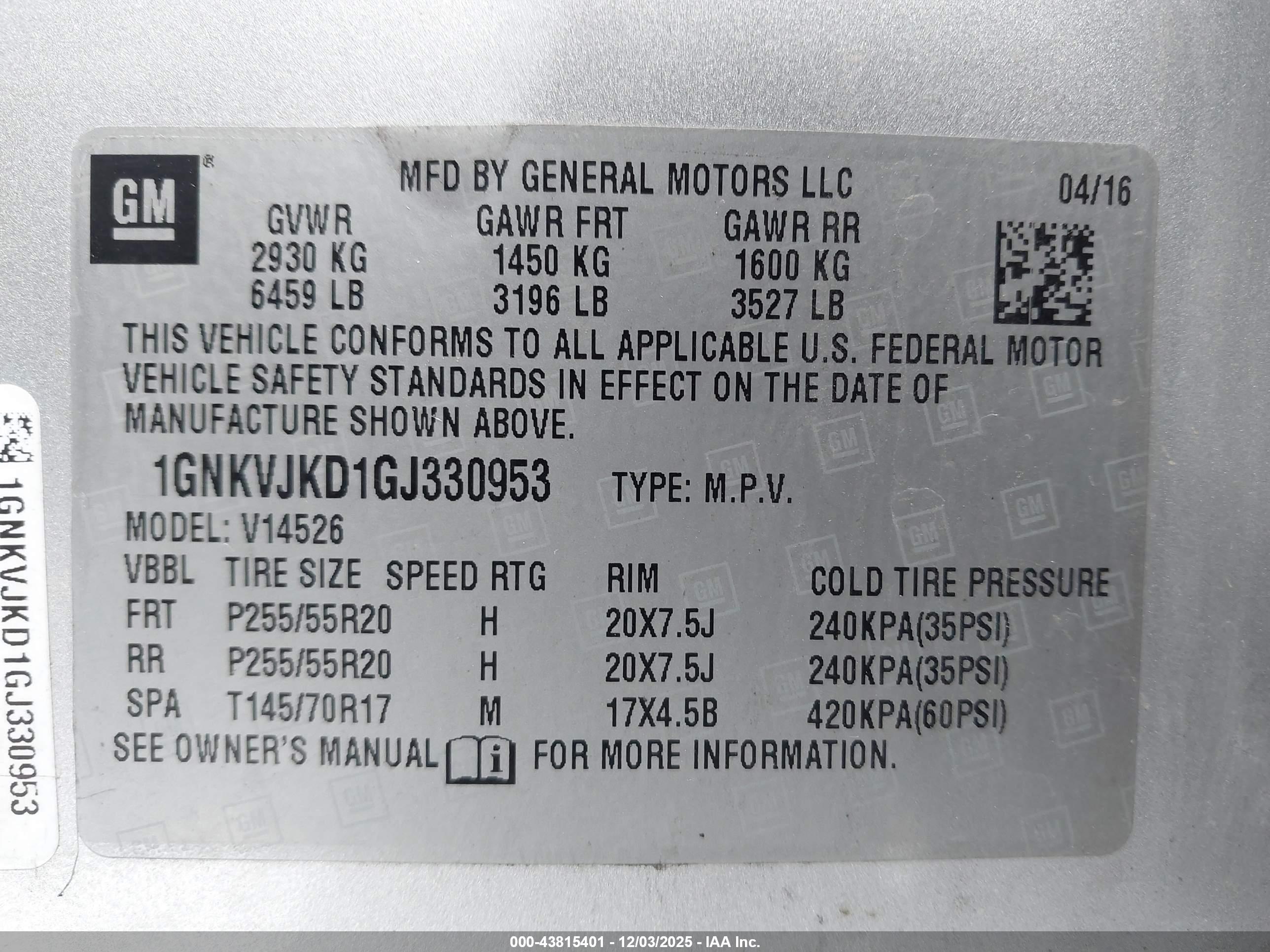 CHEVROLET TRAVERSE image 9