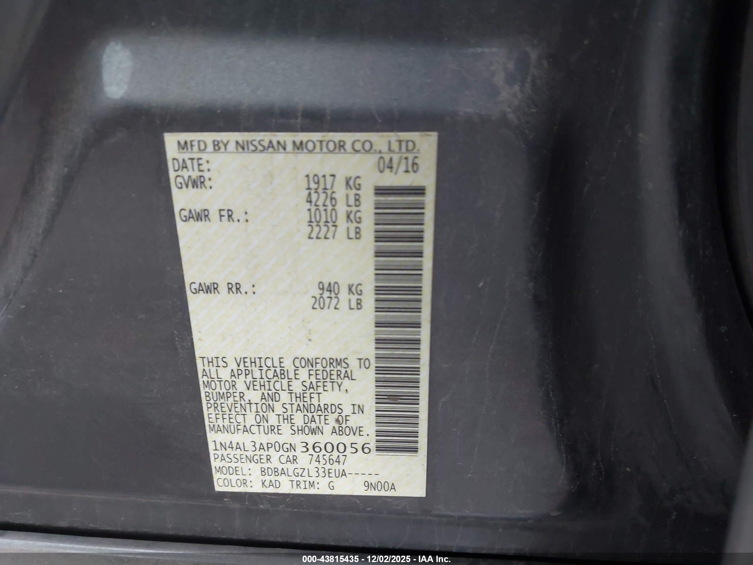 NISSAN ALTIMA image 9
