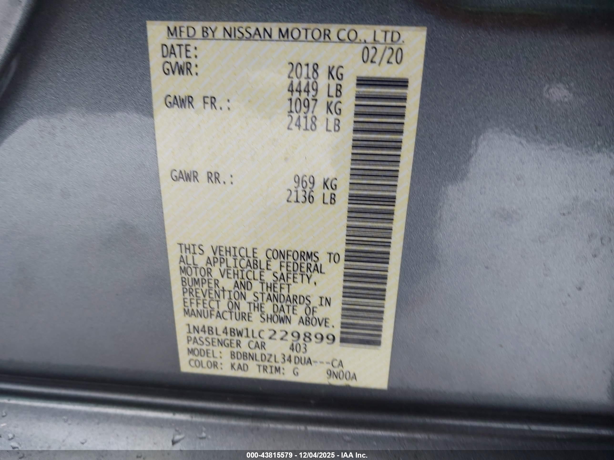 NISSAN ALTIMA image 9