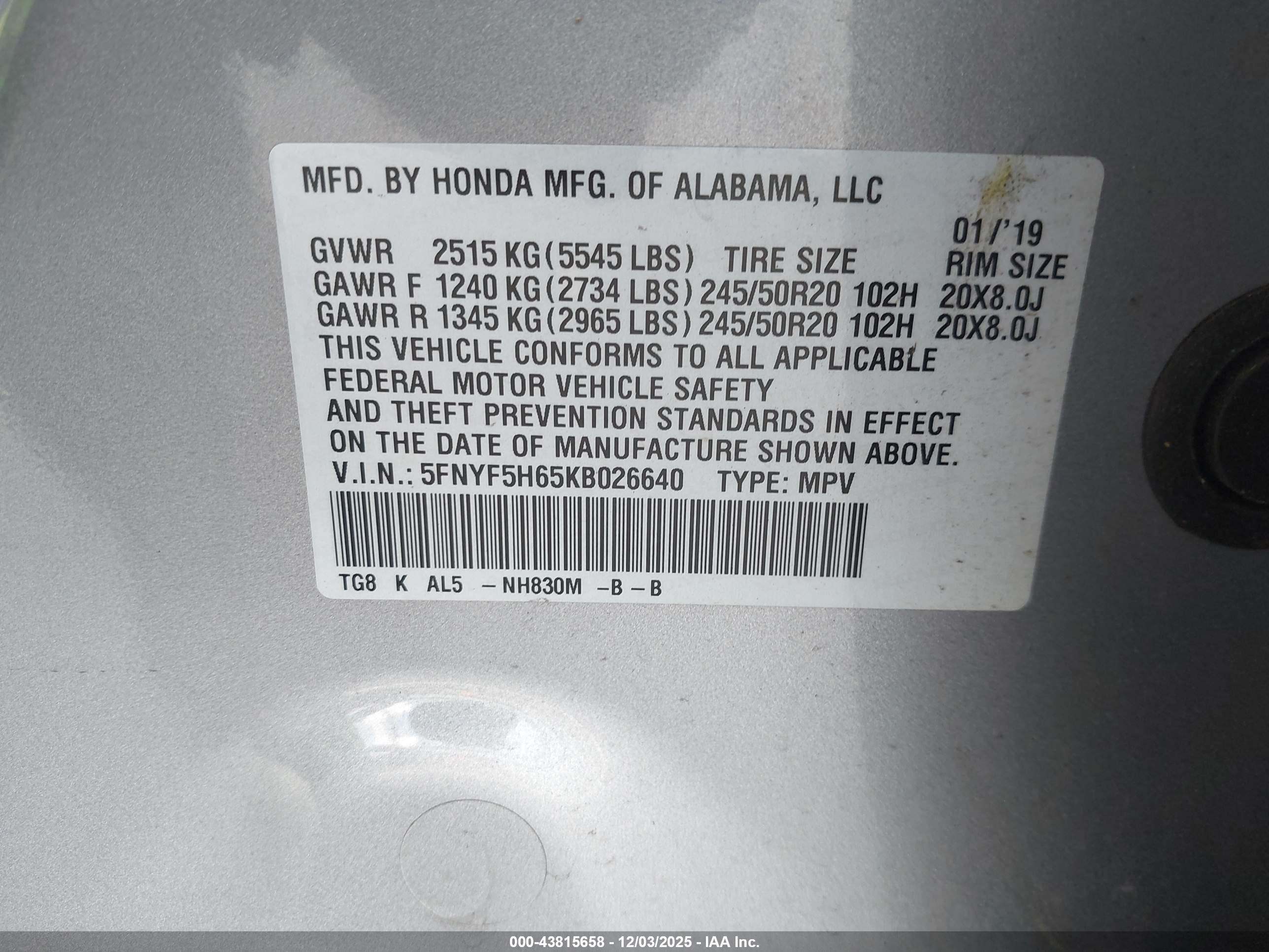 HONDA PILOT image 9