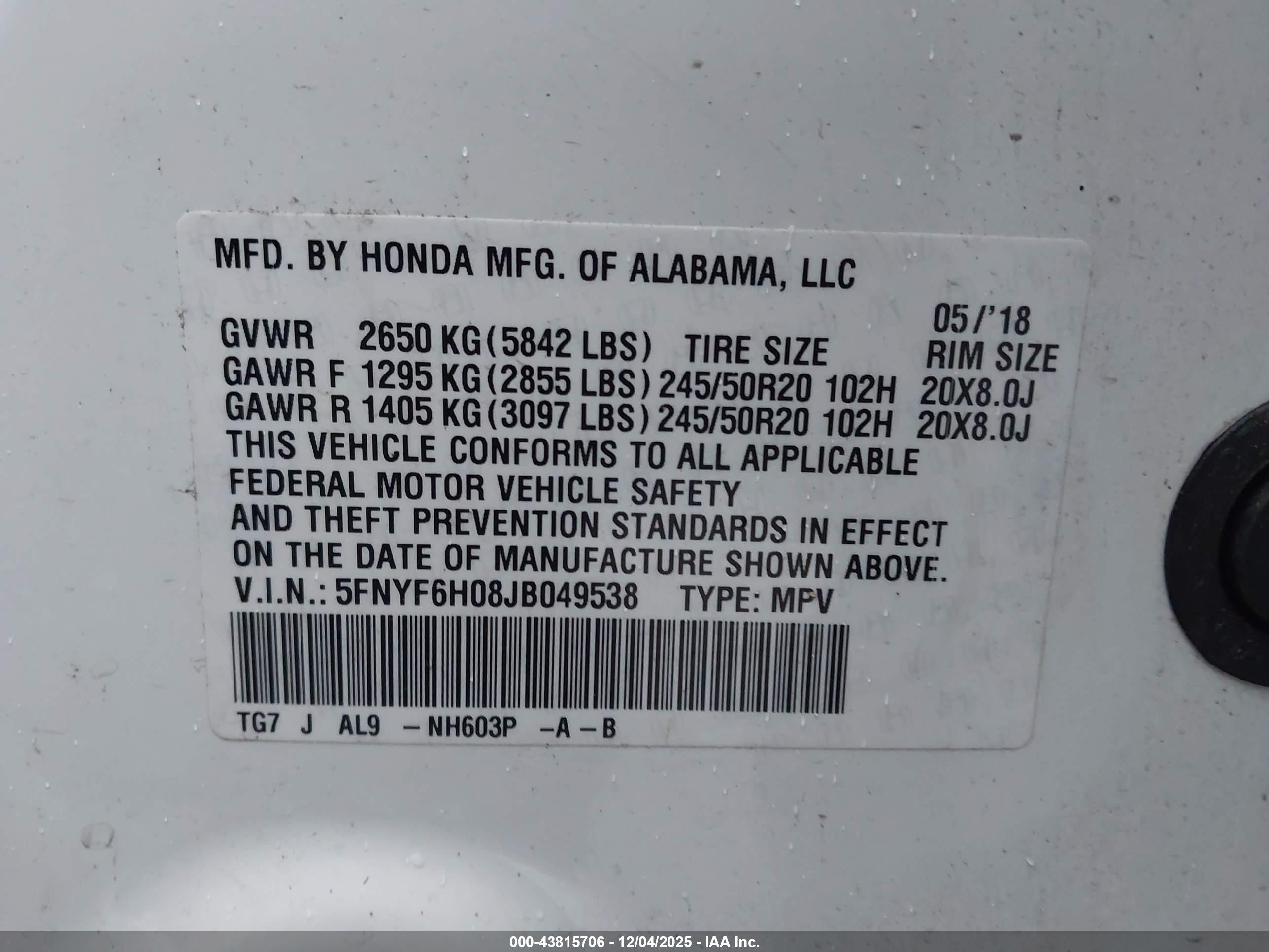 HONDA PILOT image 9