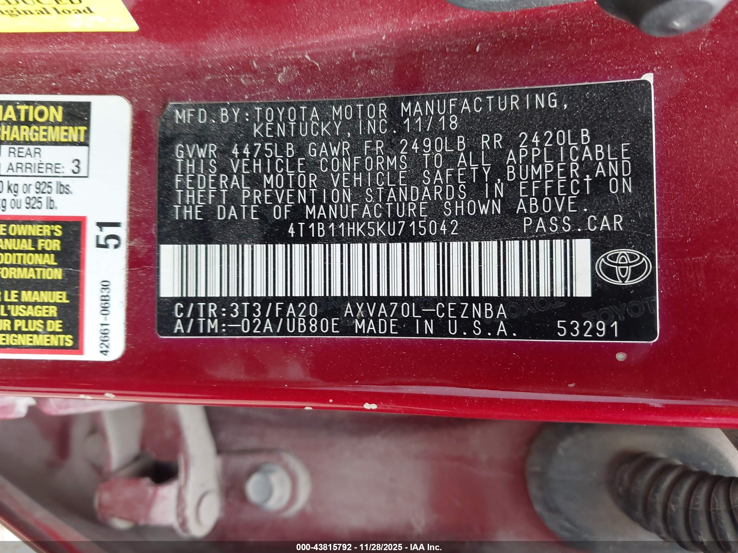 TOYOTA CAMRY image 9