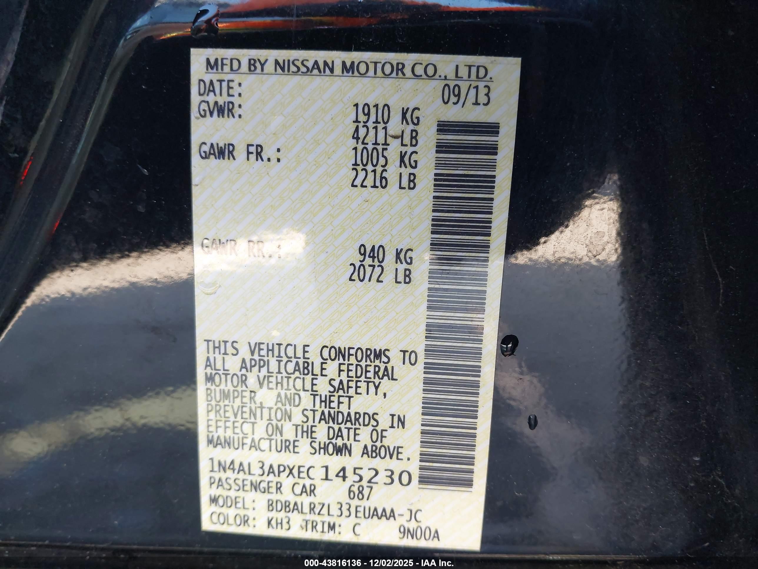 NISSAN ALTIMA image 9