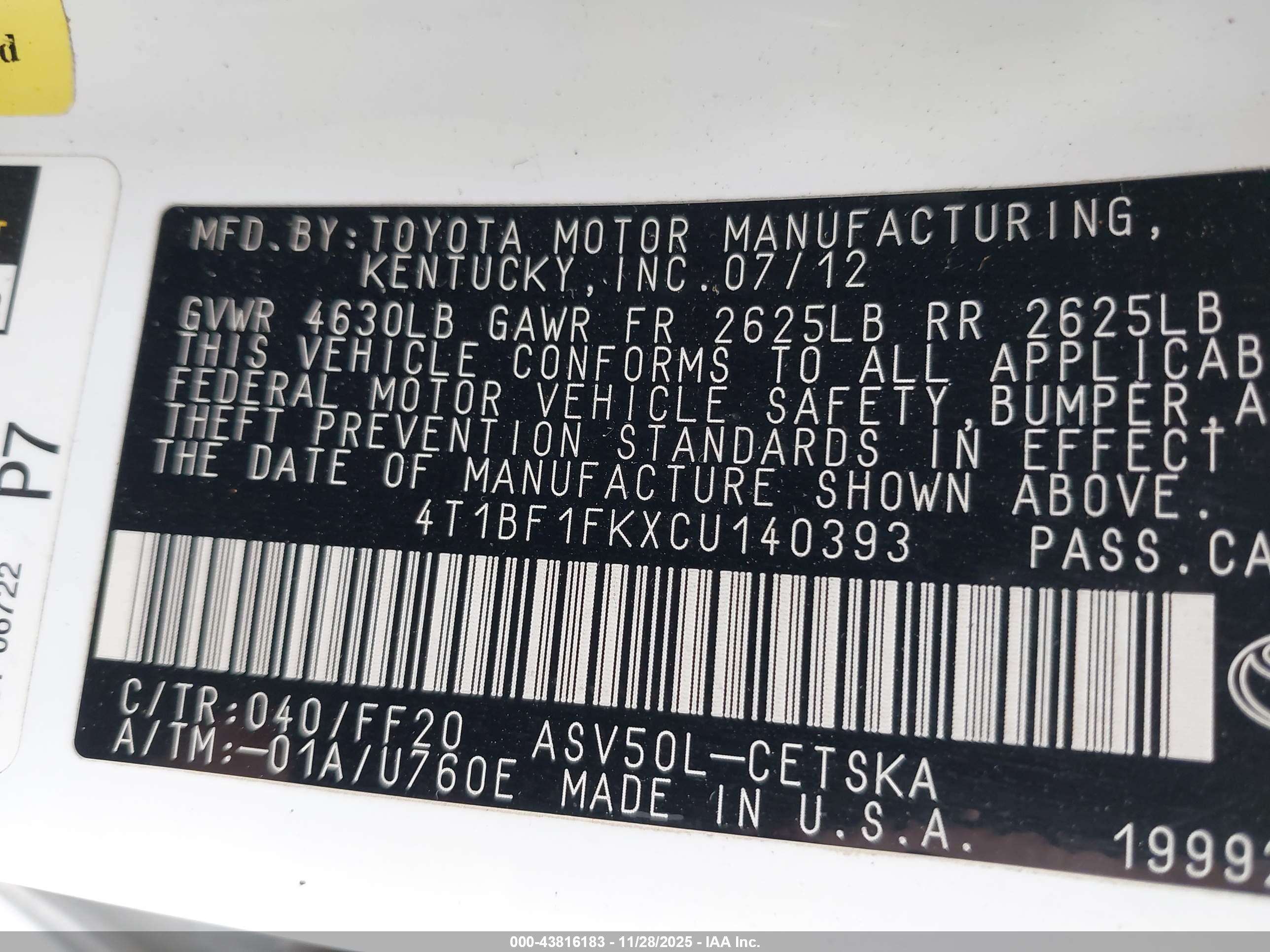 TOYOTA CAMRY image 9