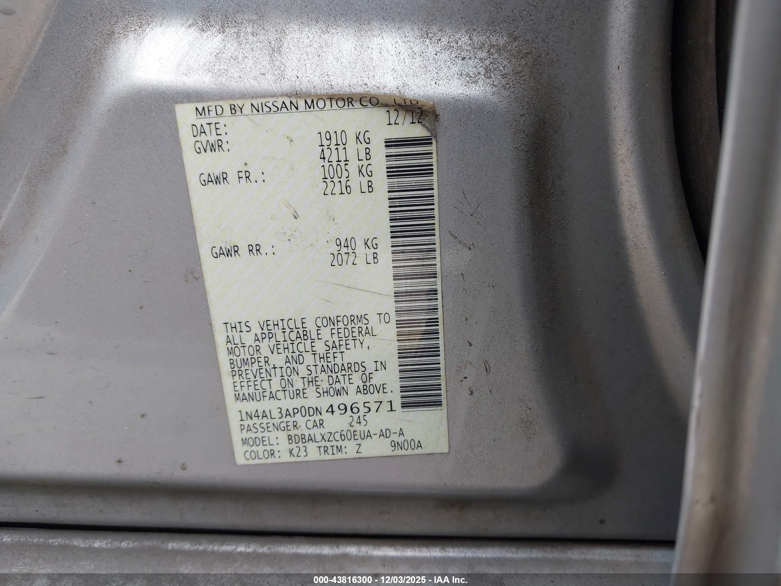 NISSAN ALTIMA image 9