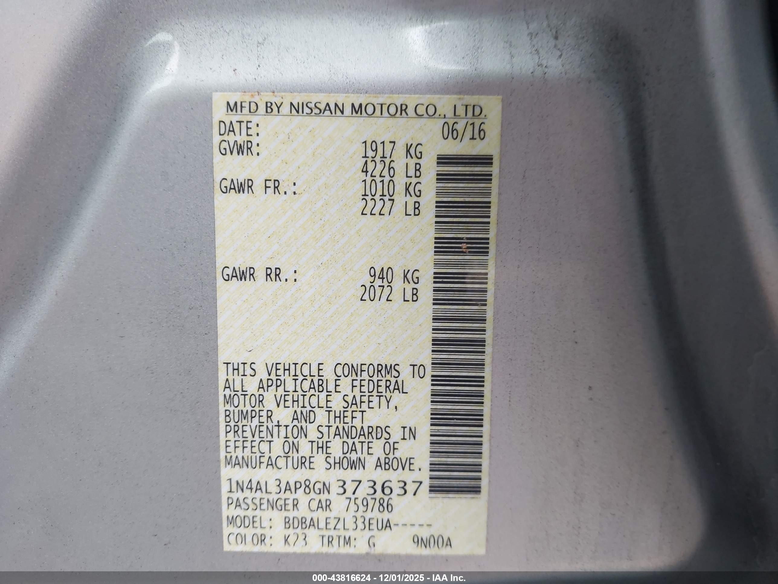 NISSAN ALTIMA image 9