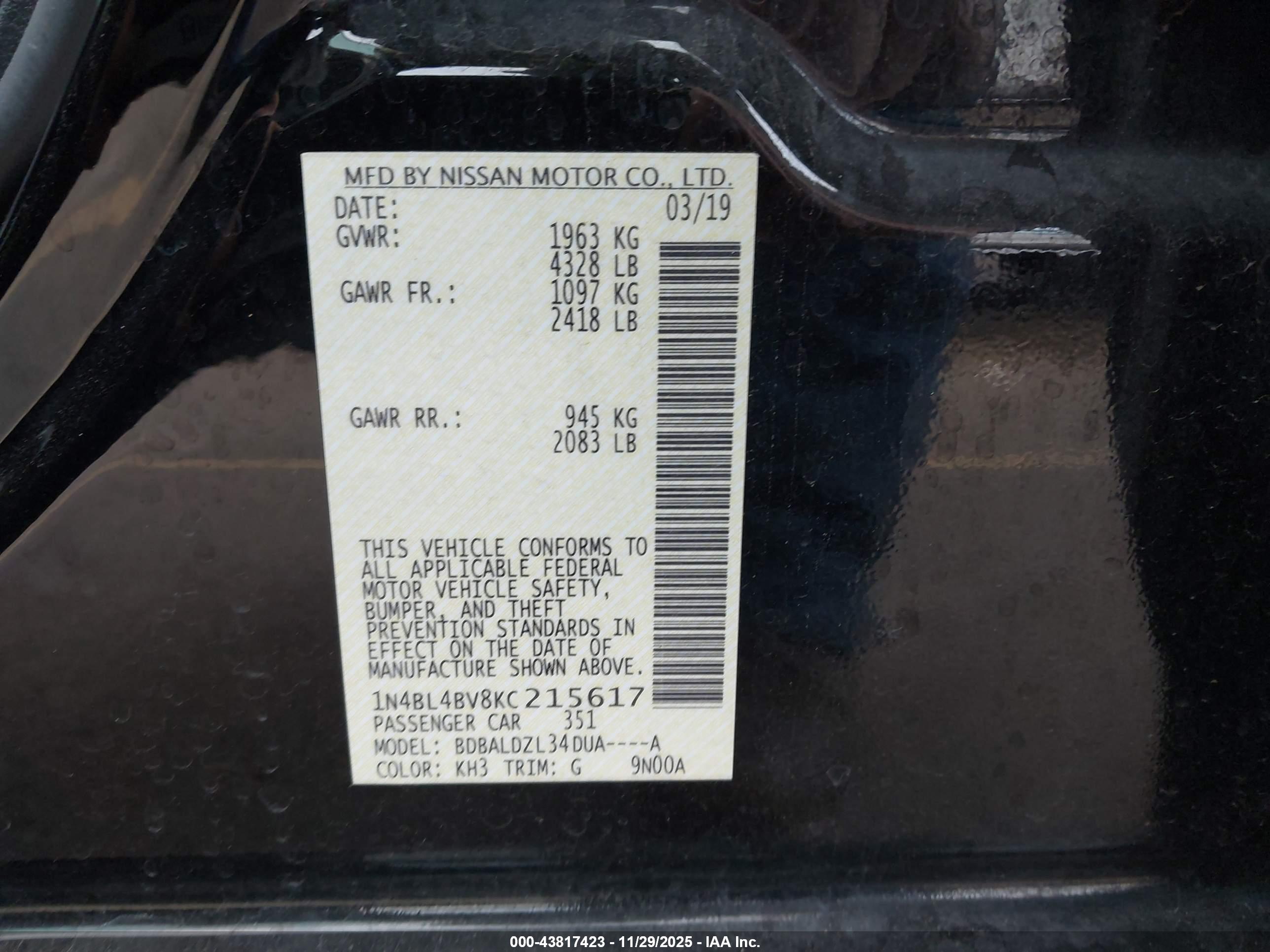 NISSAN ALTIMA image 9