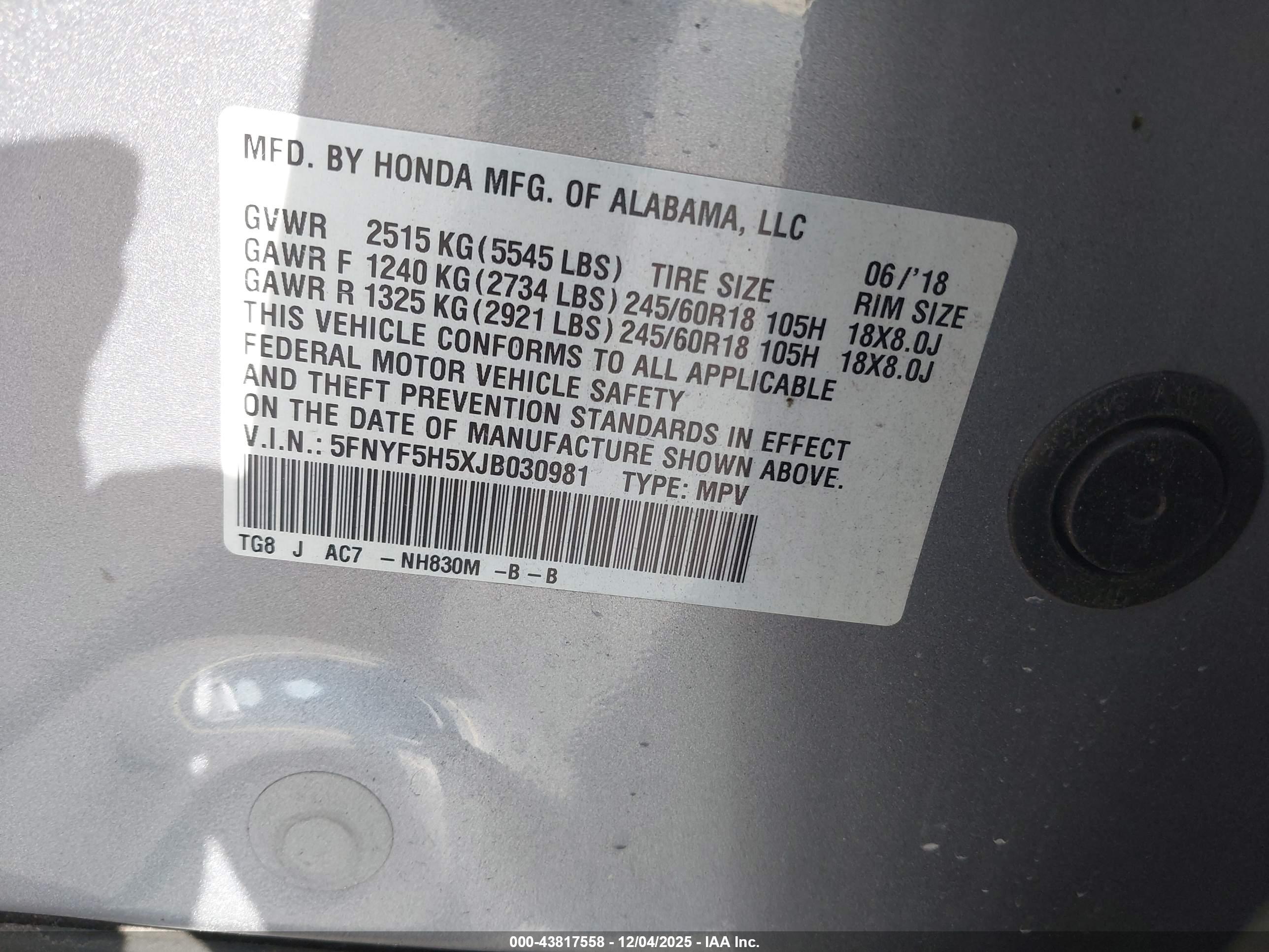 HONDA PILOT image 9