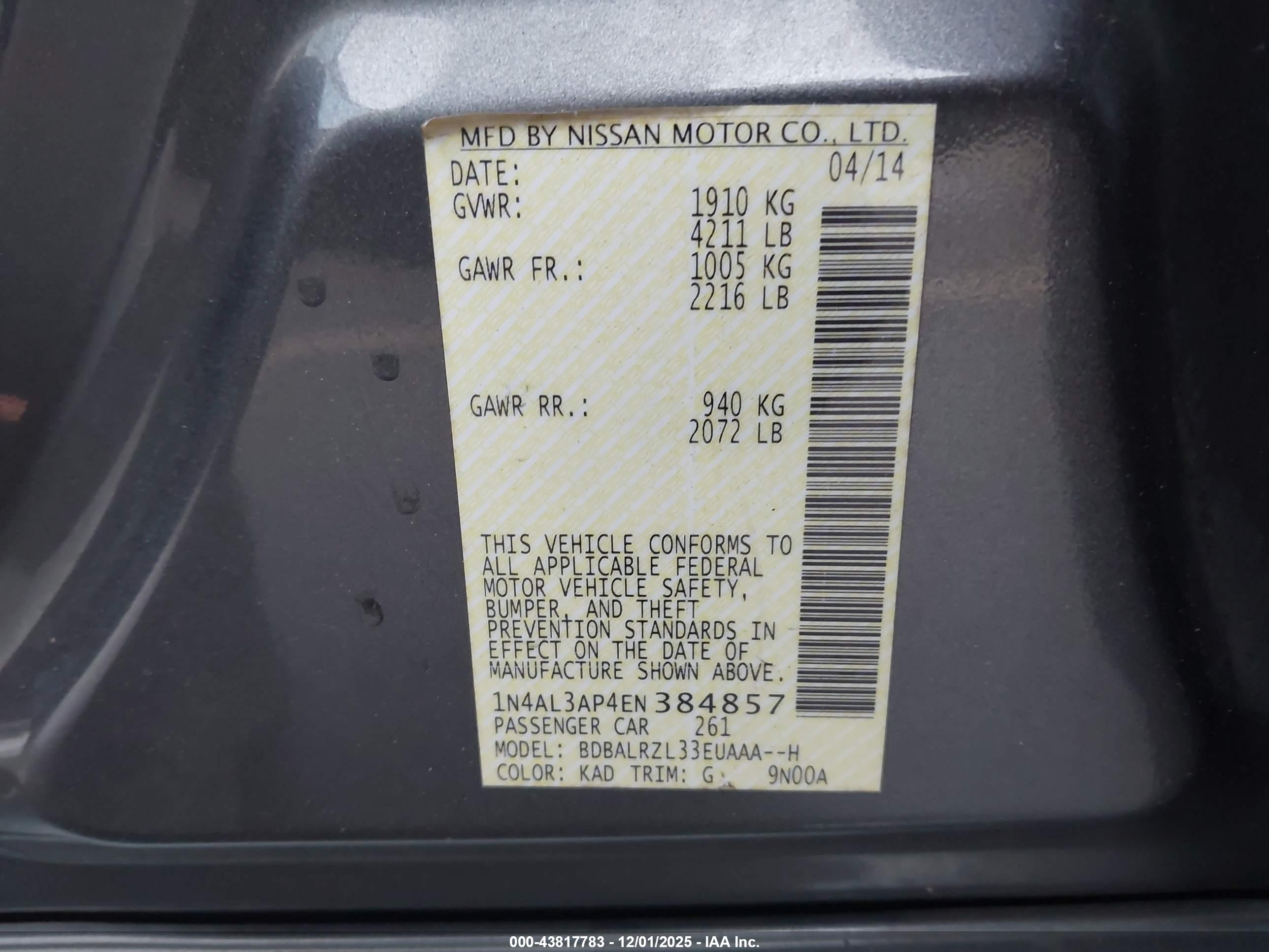 NISSAN ALTIMA image 9