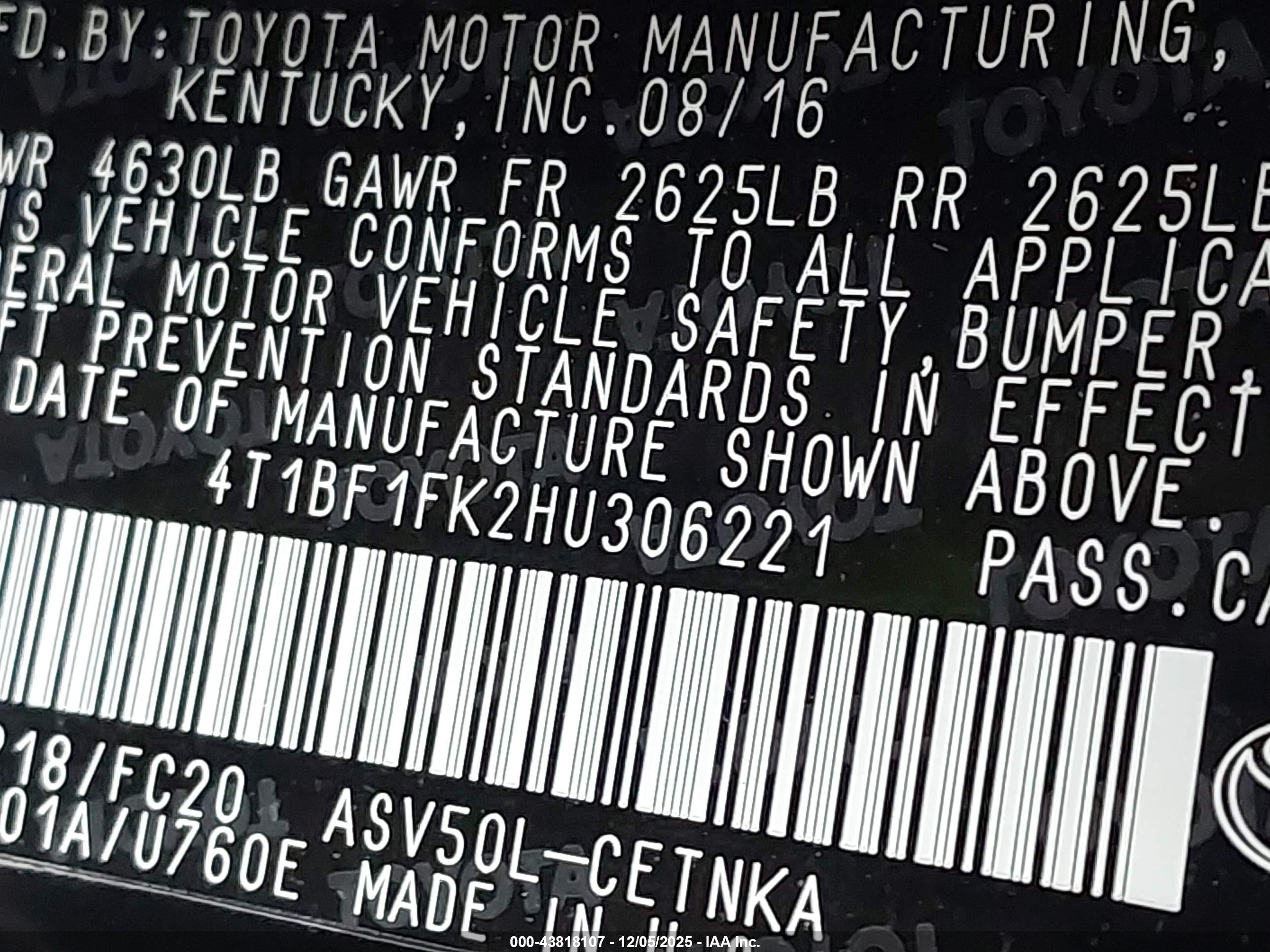 TOYOTA CAMRY image 9