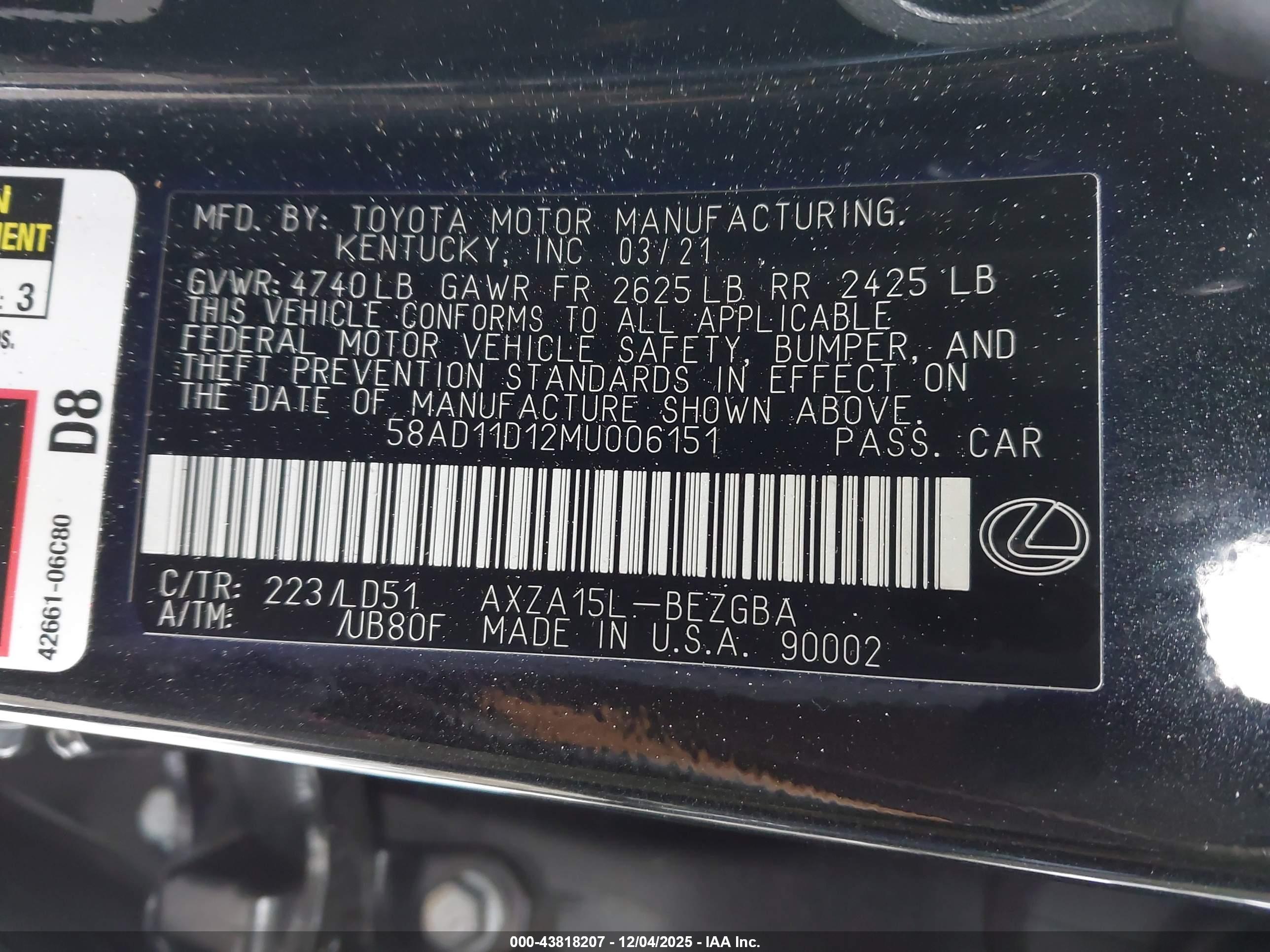 LEXUS ES image 9