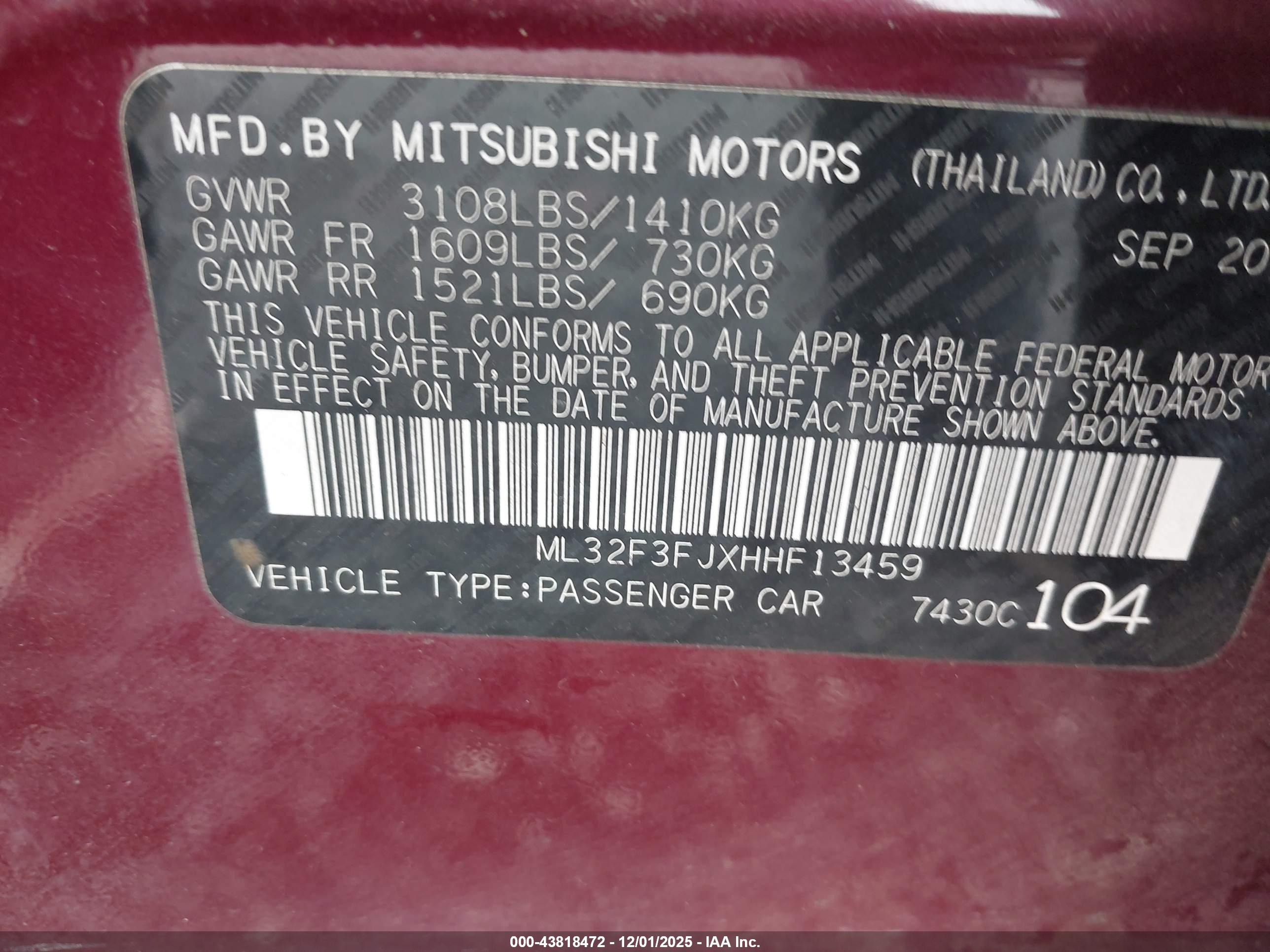 MITSUBISHI MIRAGE image 9