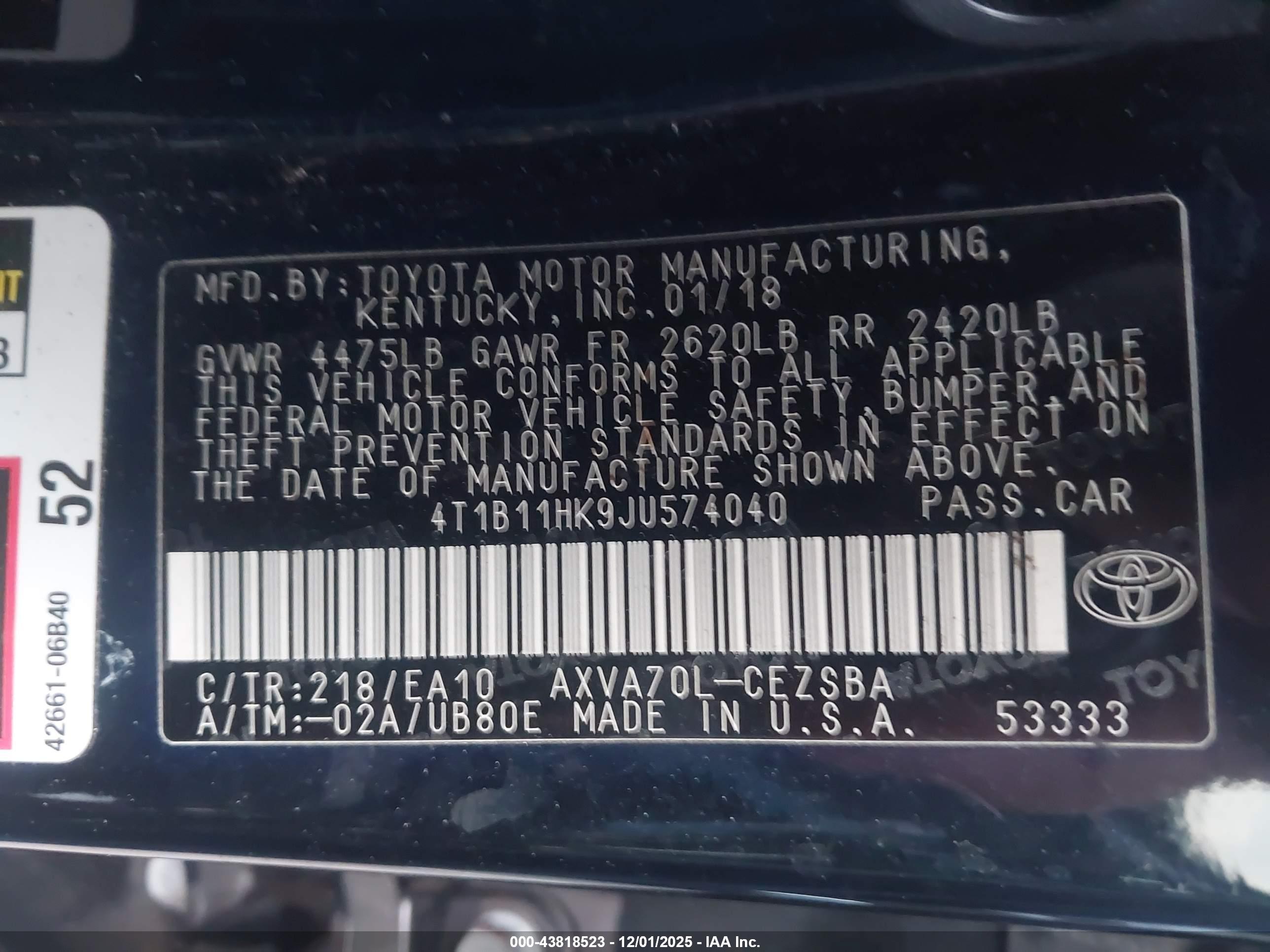 TOYOTA CAMRY image 9