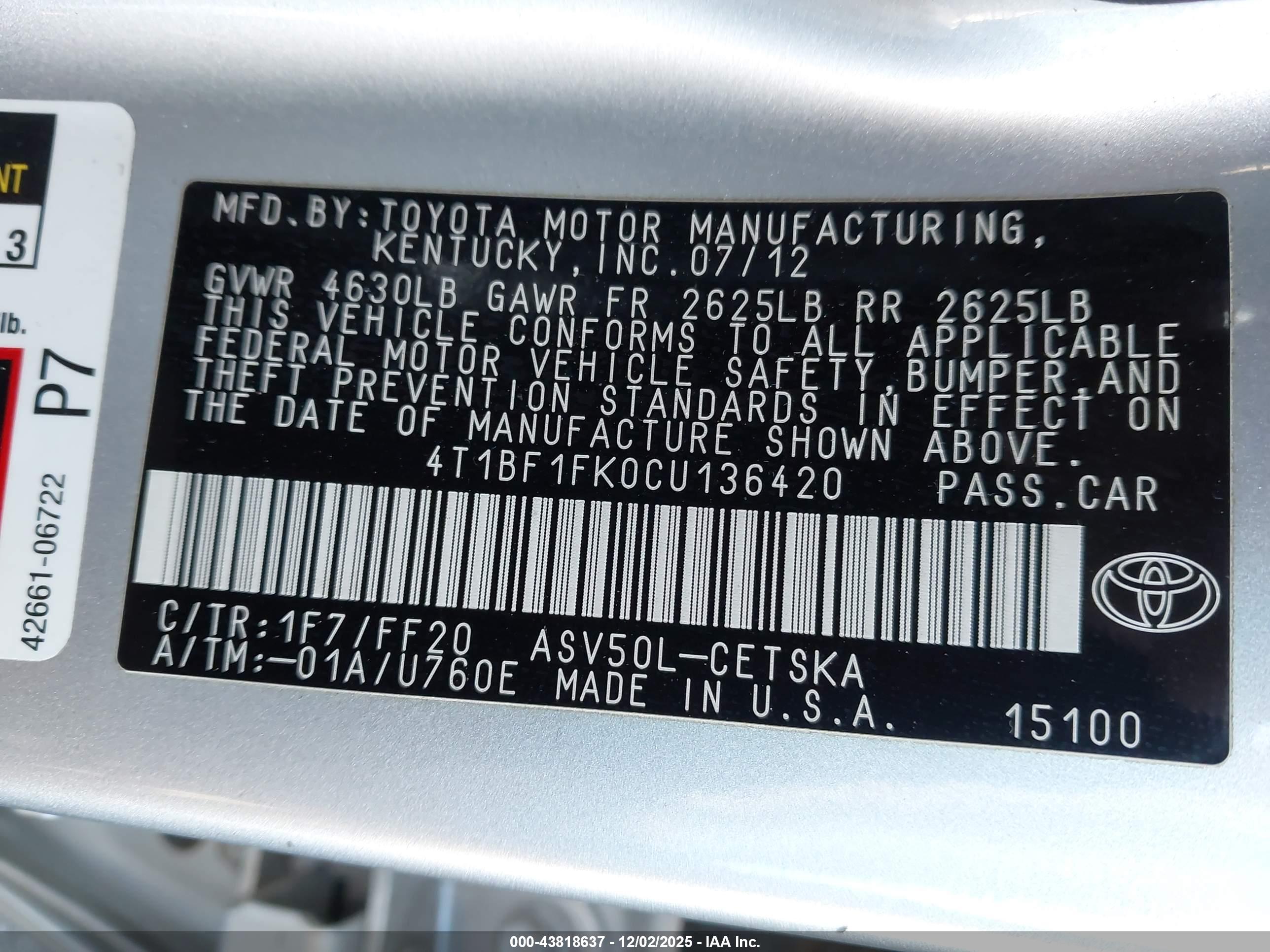 TOYOTA CAMRY image 9