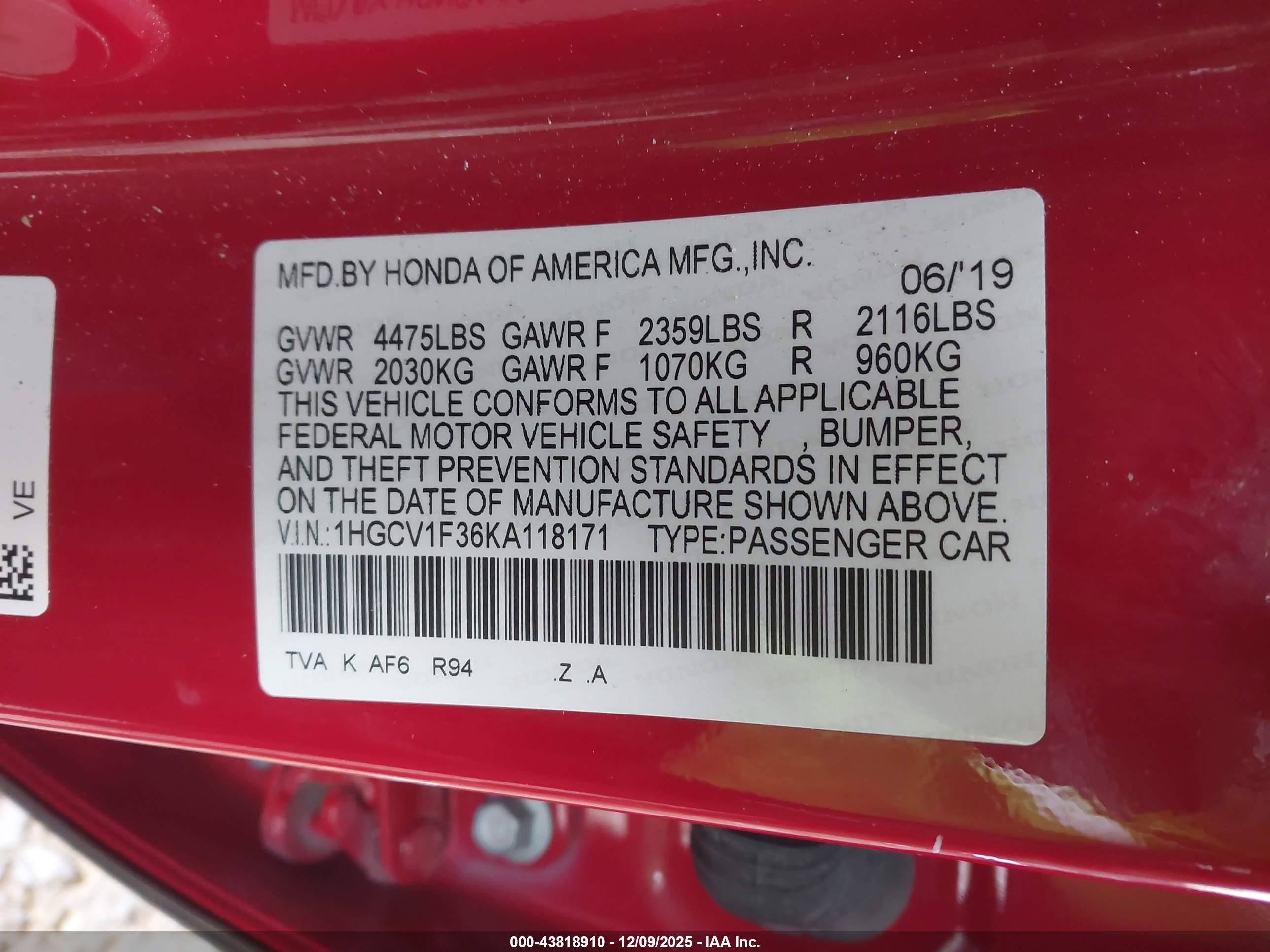 HONDA ACCORD image 9