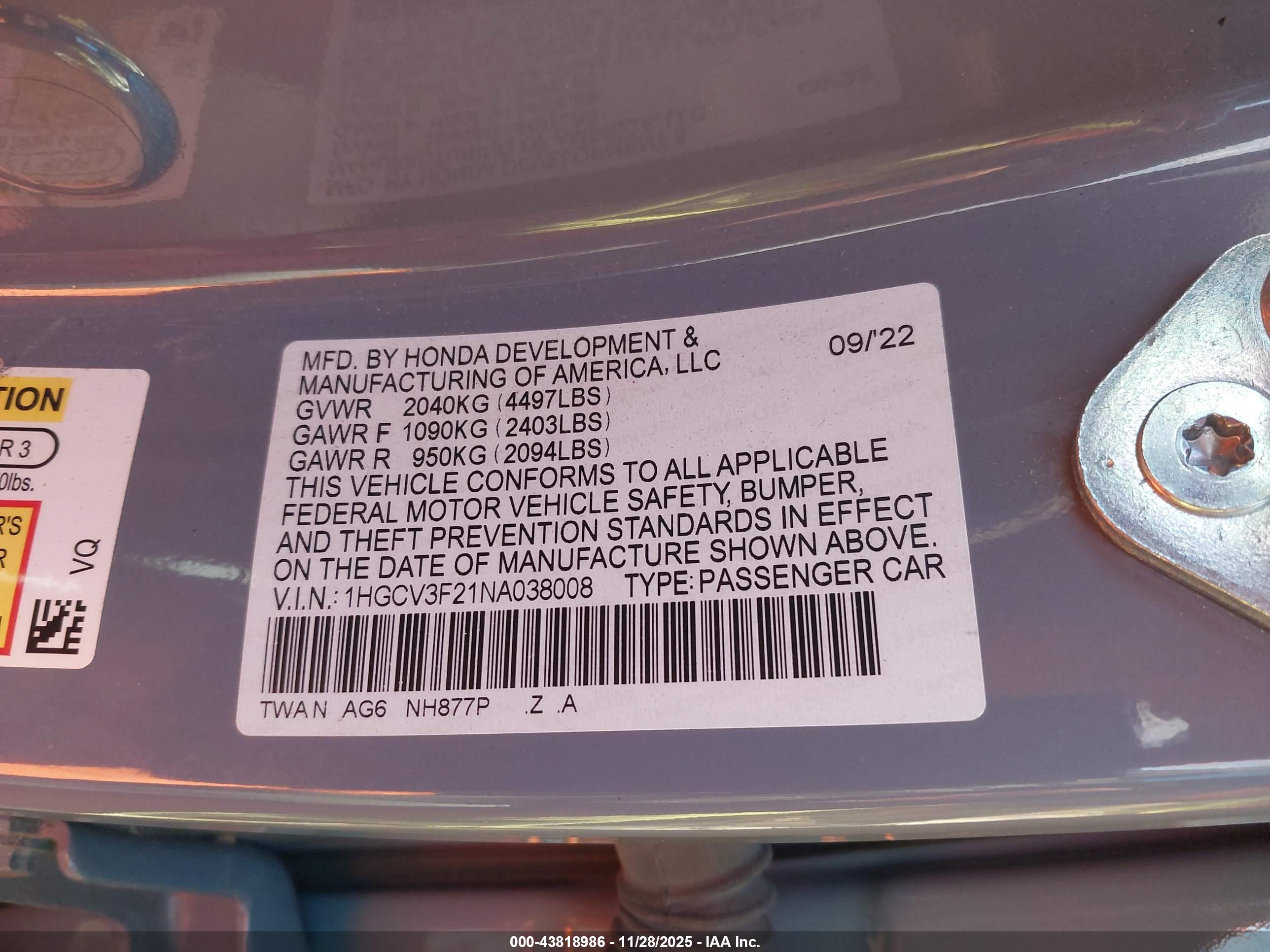 HONDA ACCORD image 9