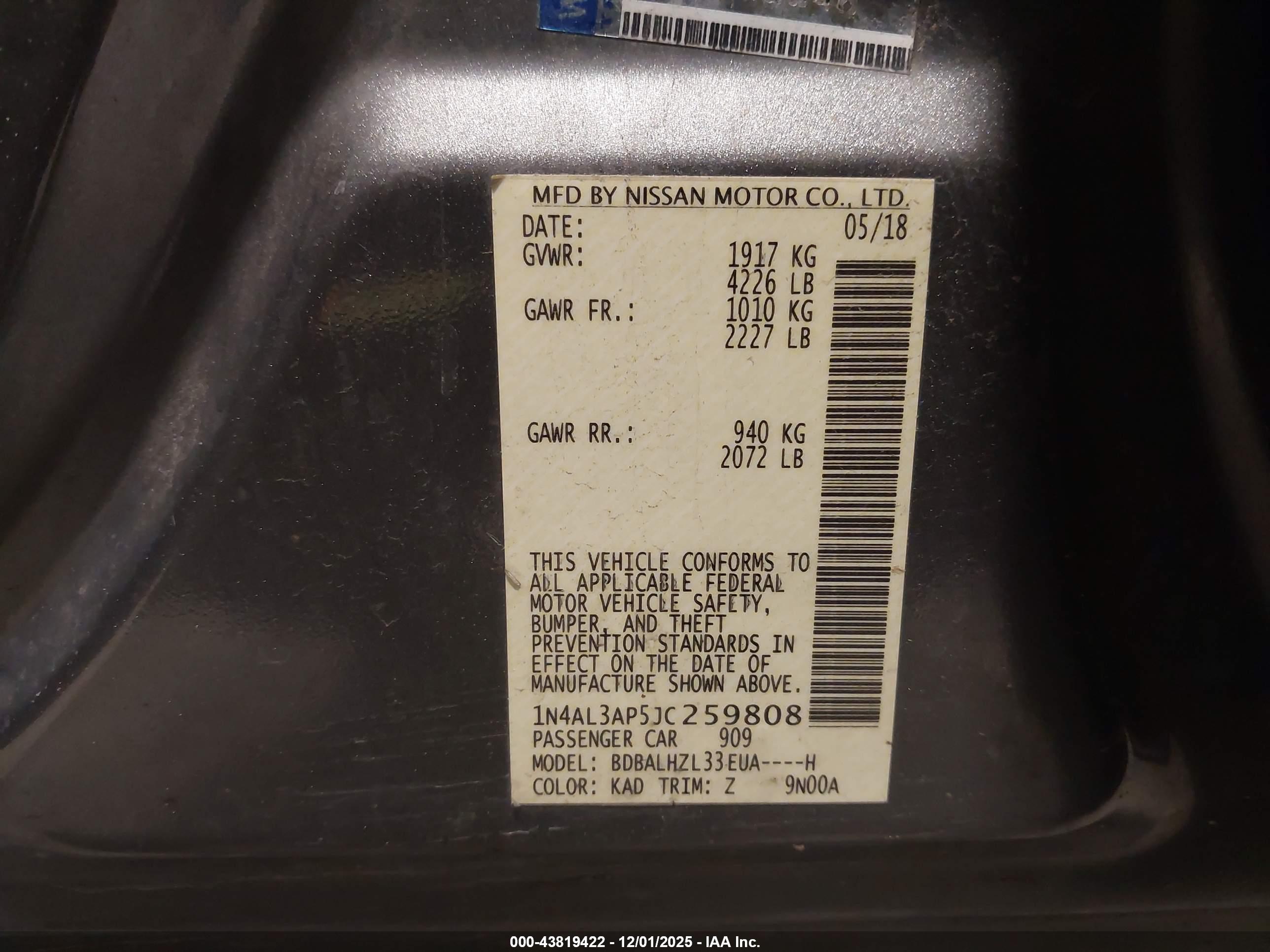 NISSAN ALTIMA image 9