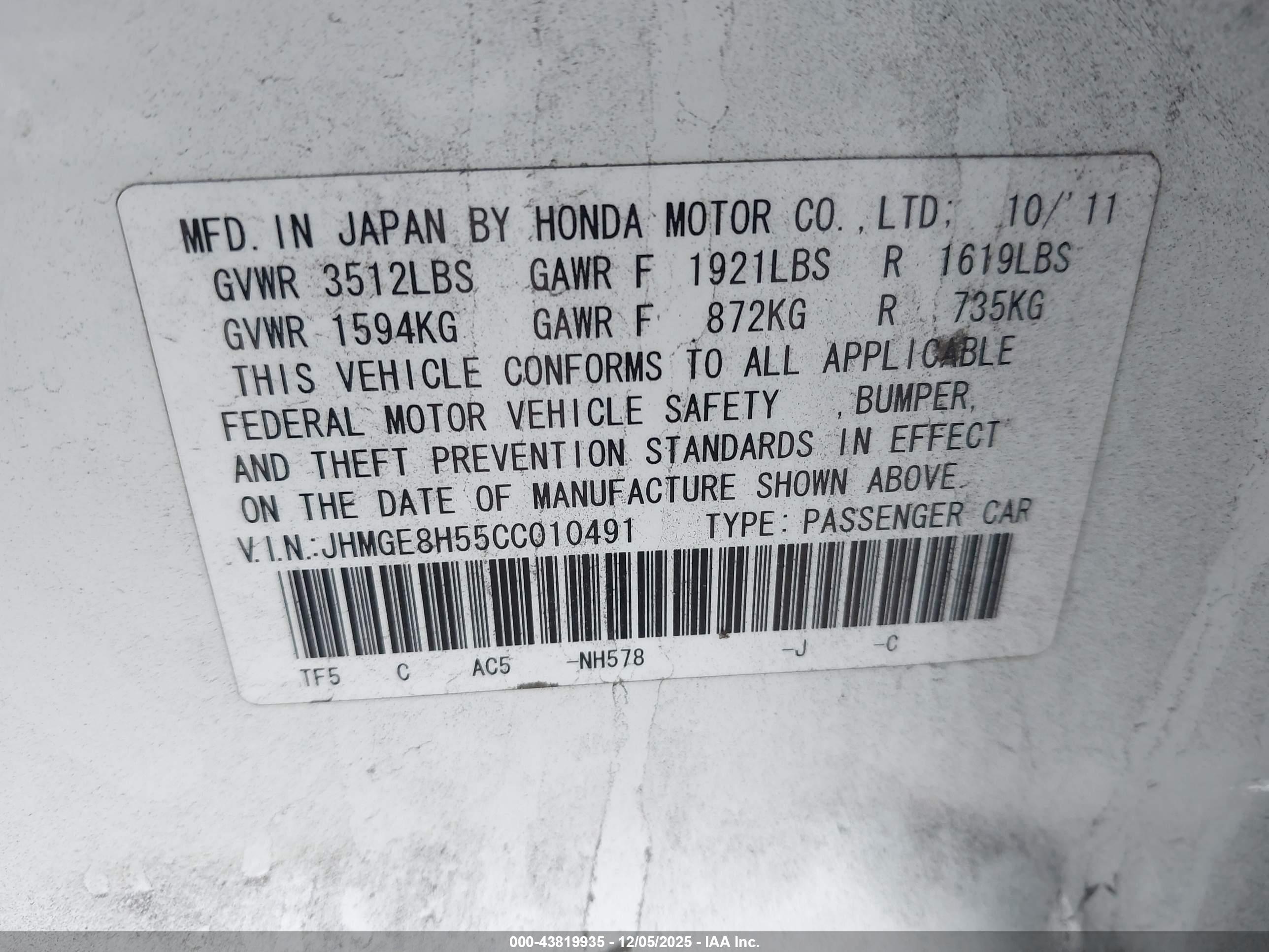 HONDA FIT image 9