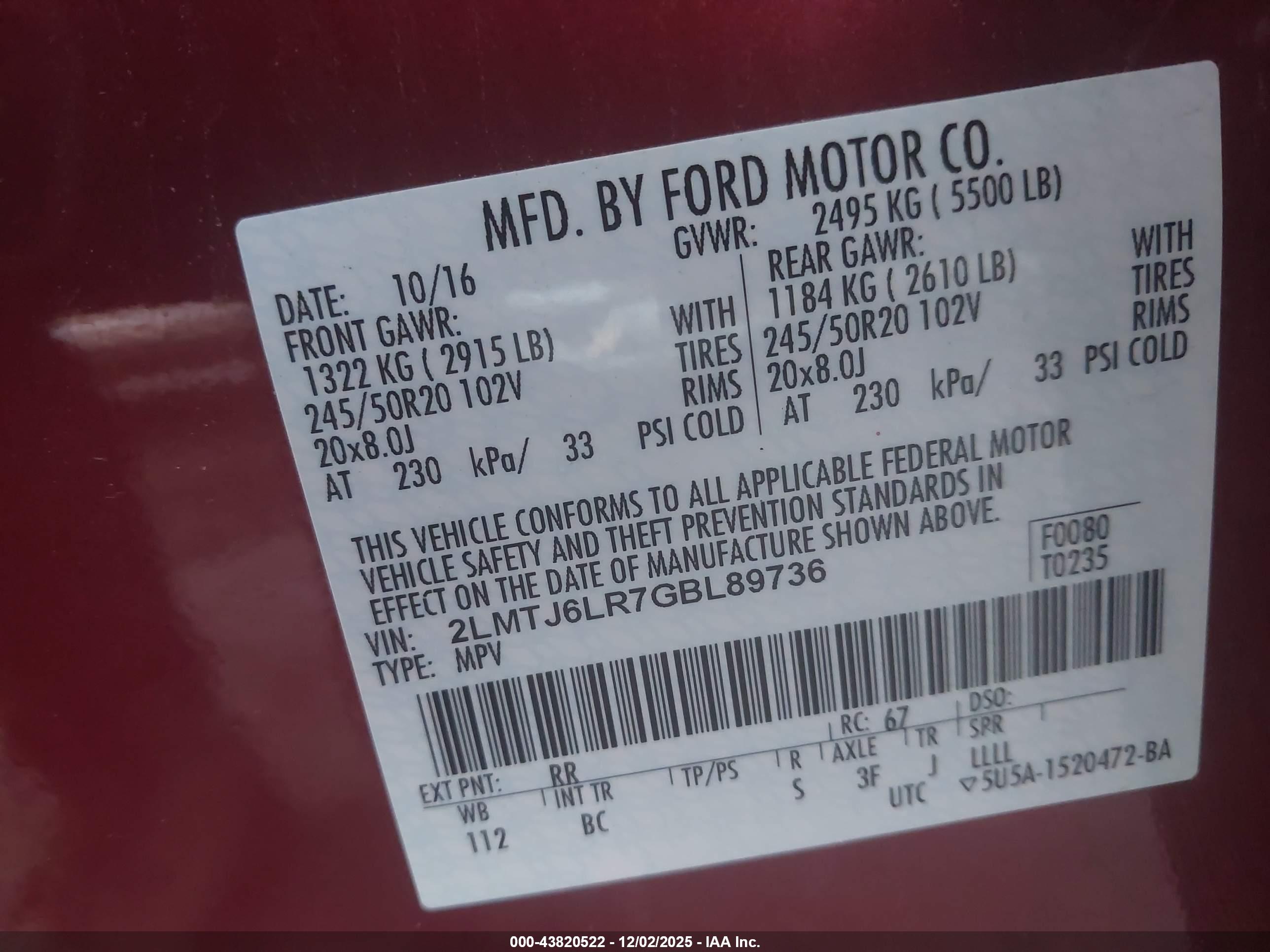 LINCOLN MKX image 9