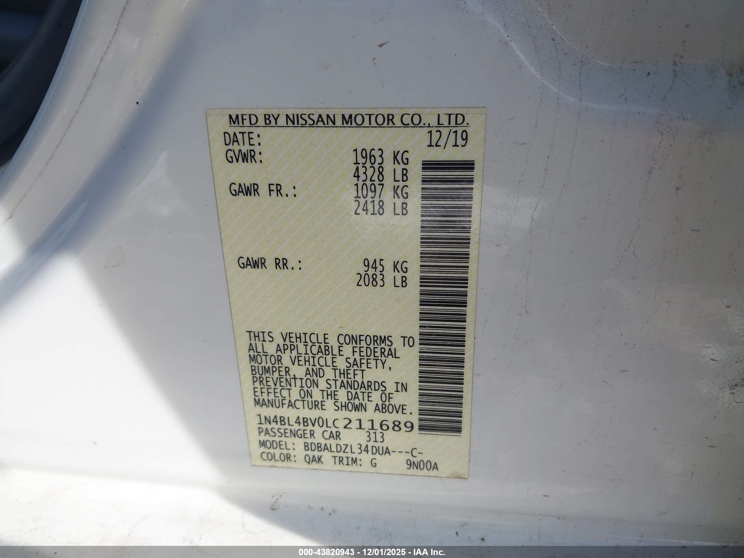 NISSAN ALTIMA image 9