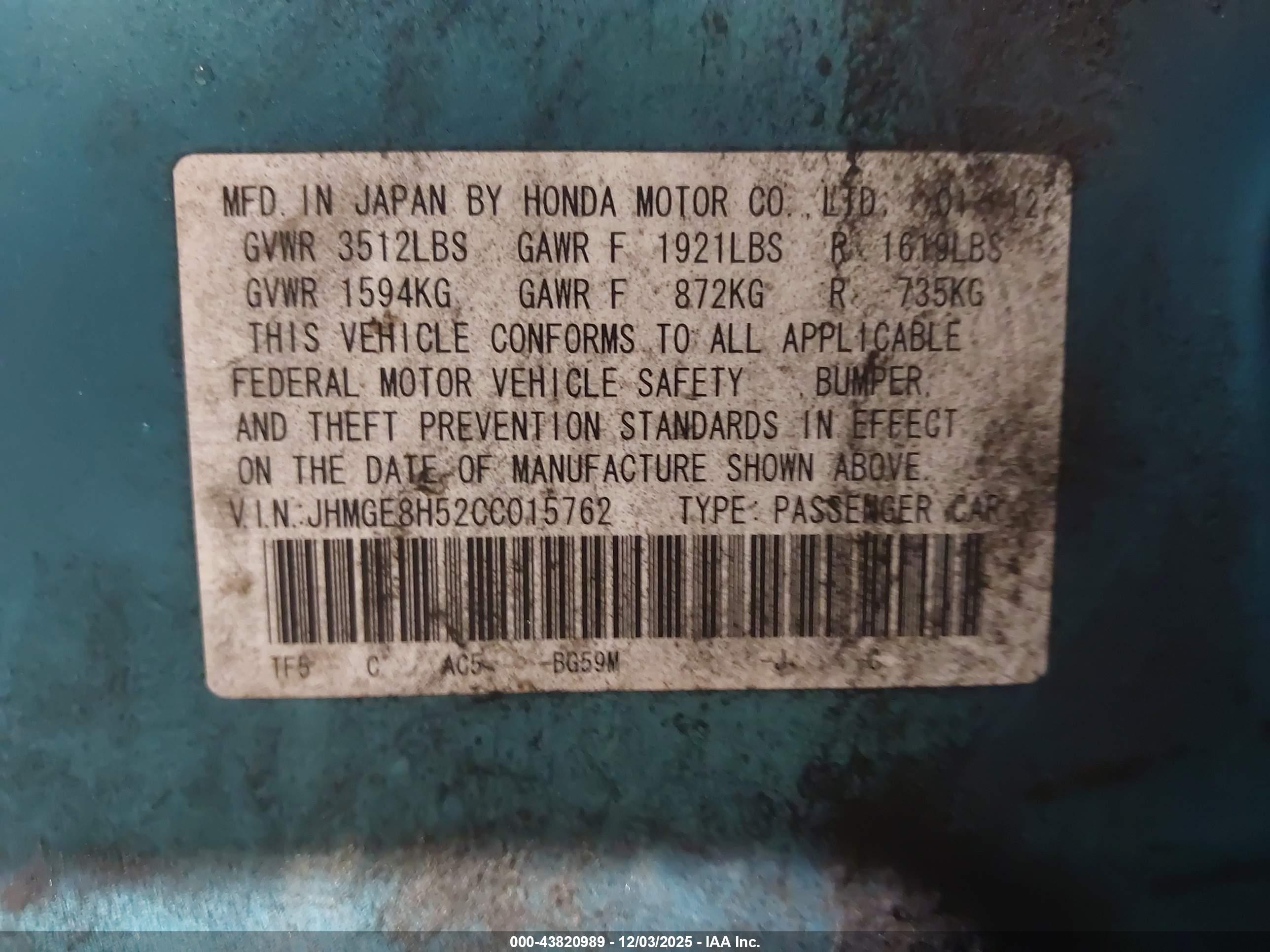 HONDA FIT image 9