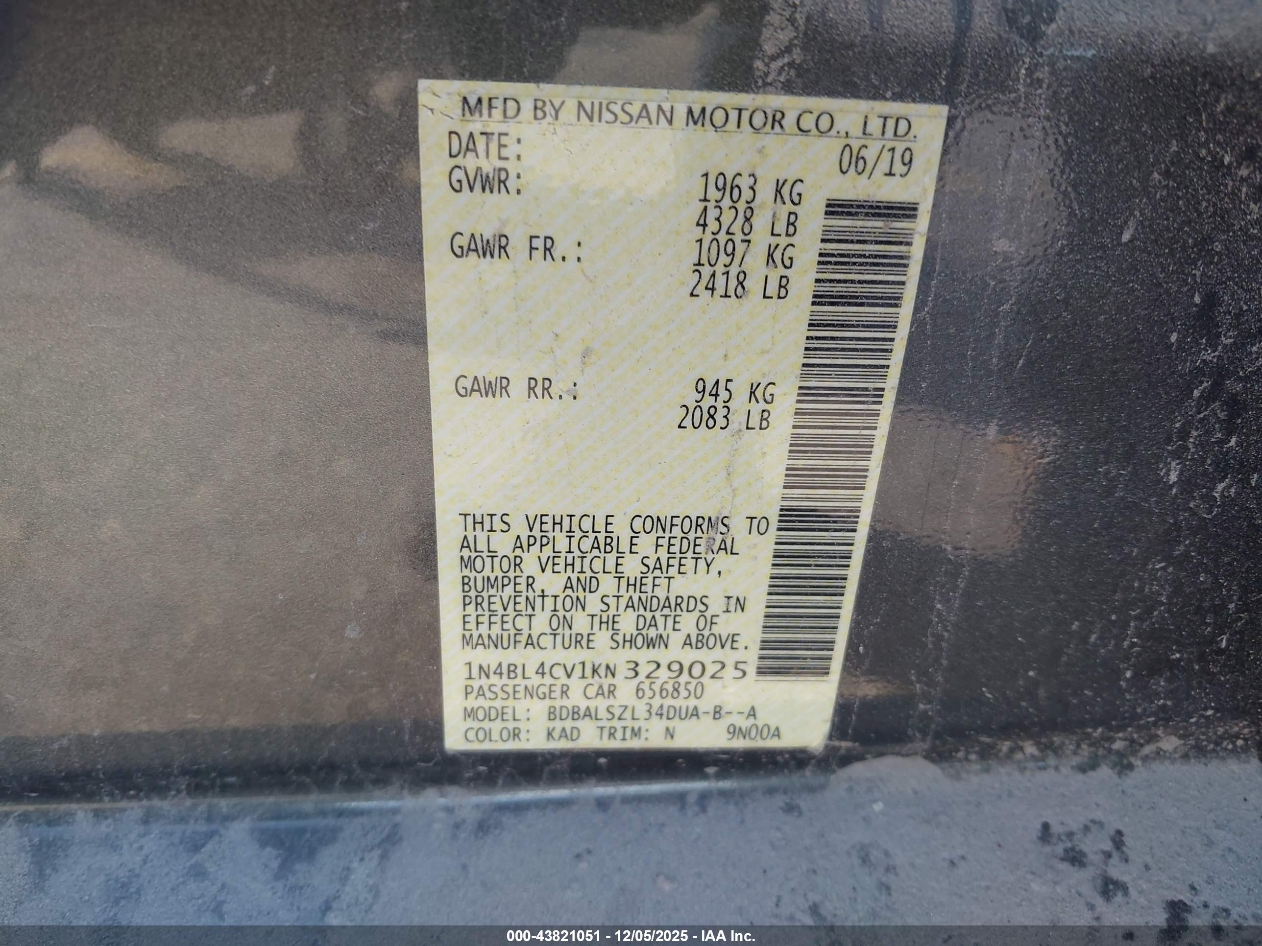 NISSAN ALTIMA image 9