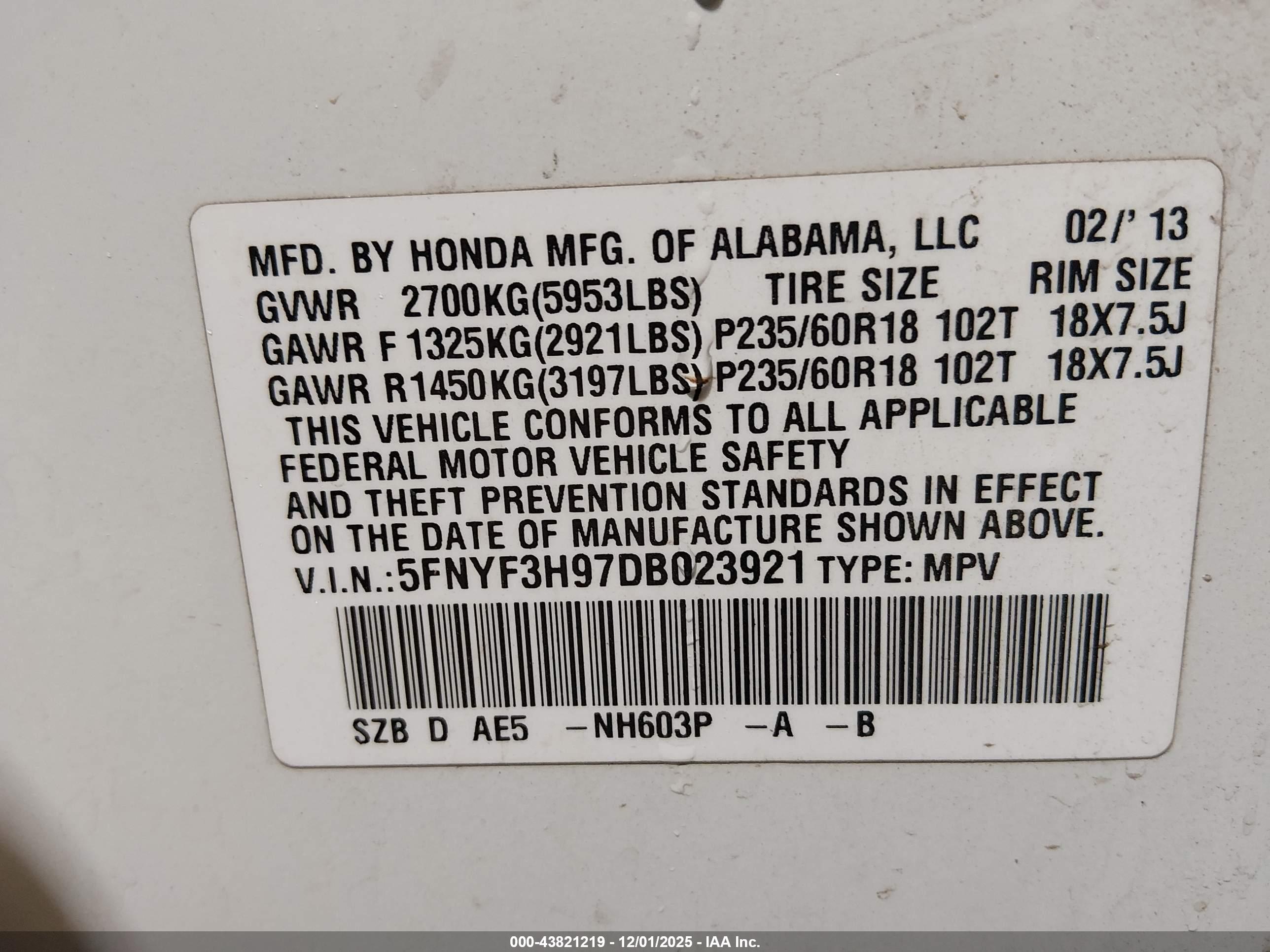 HONDA PILOT image 9