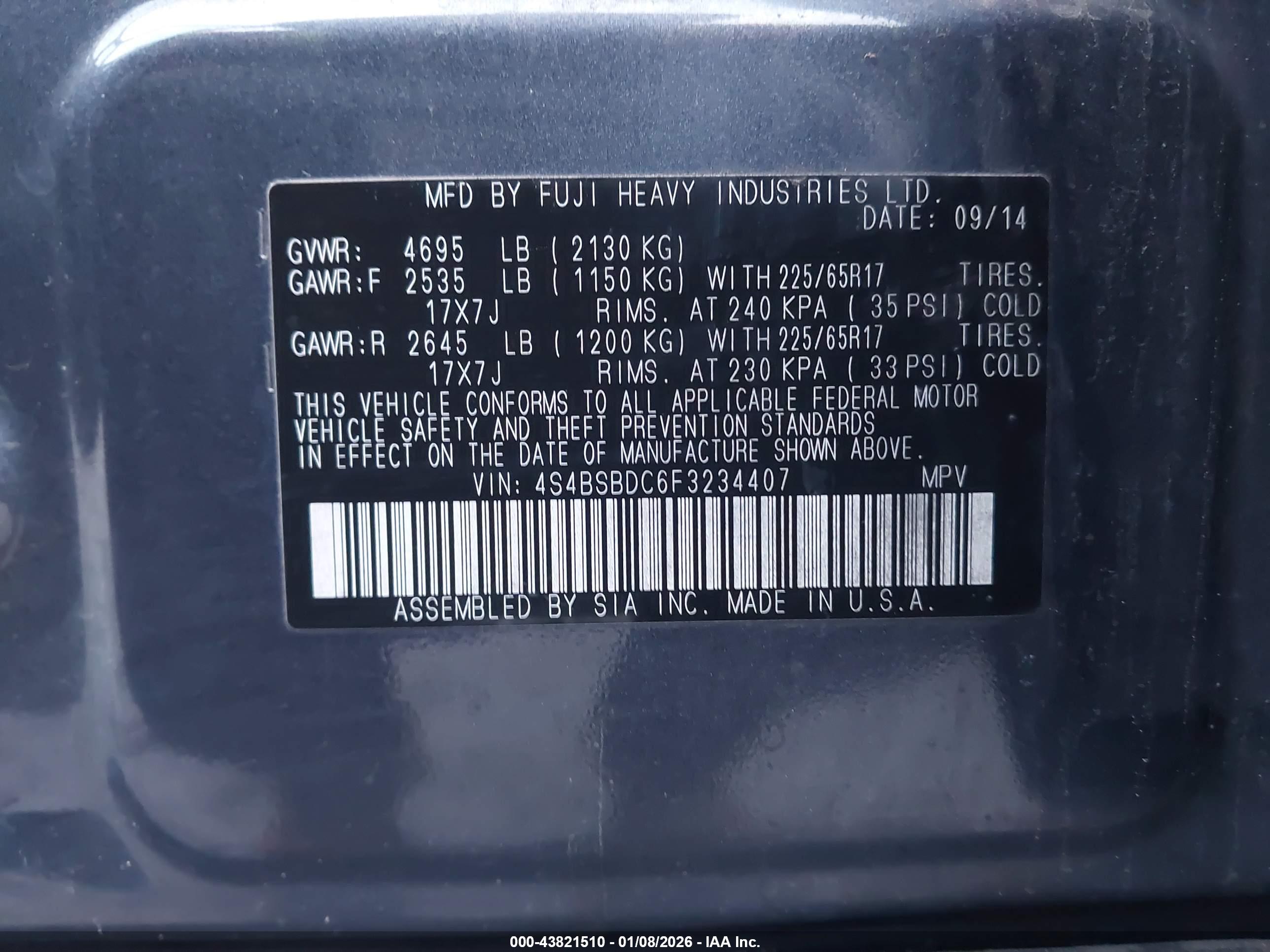 SUBARU OUTBACK image 9