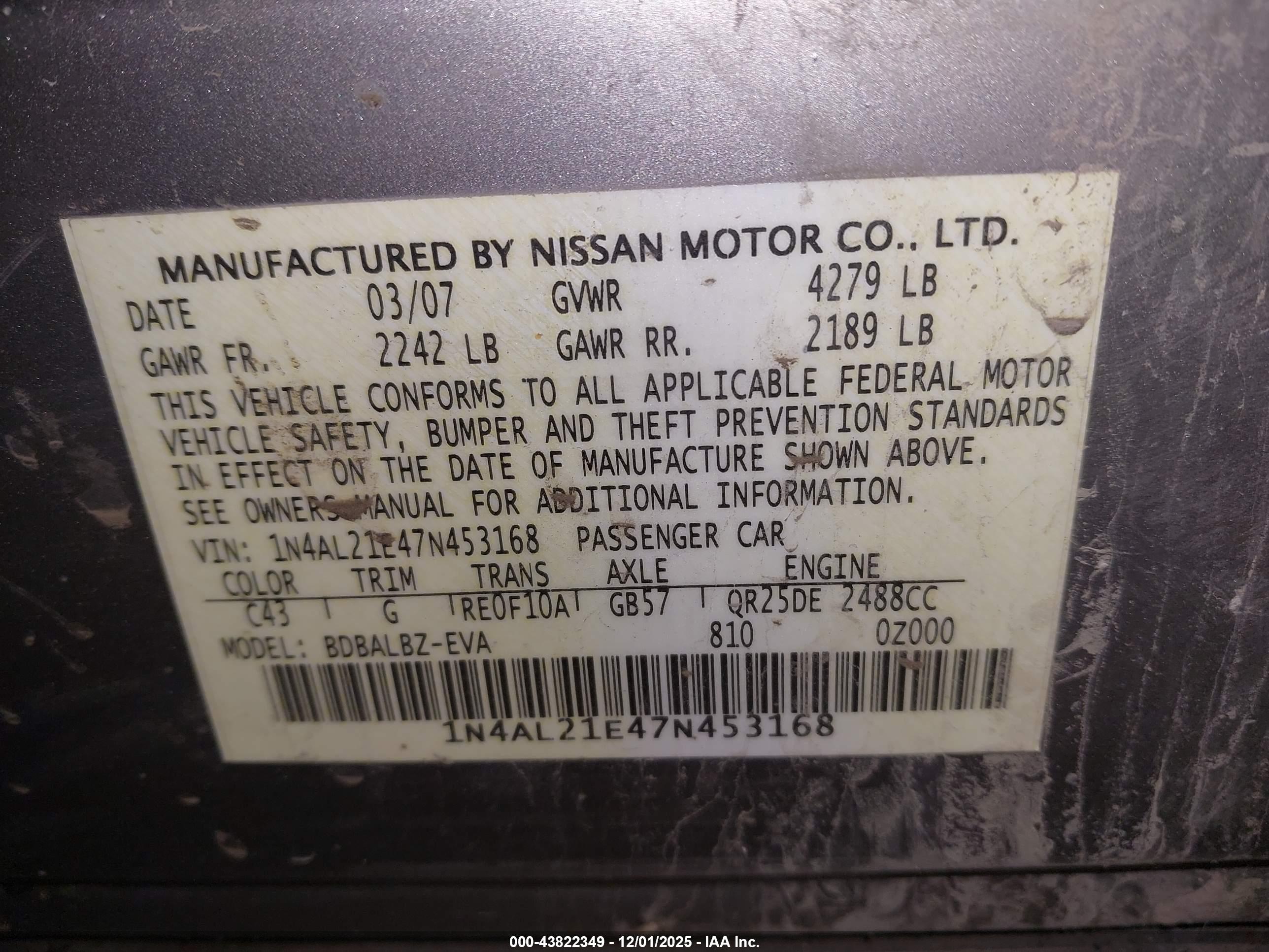 NISSAN ALTIMA image 9