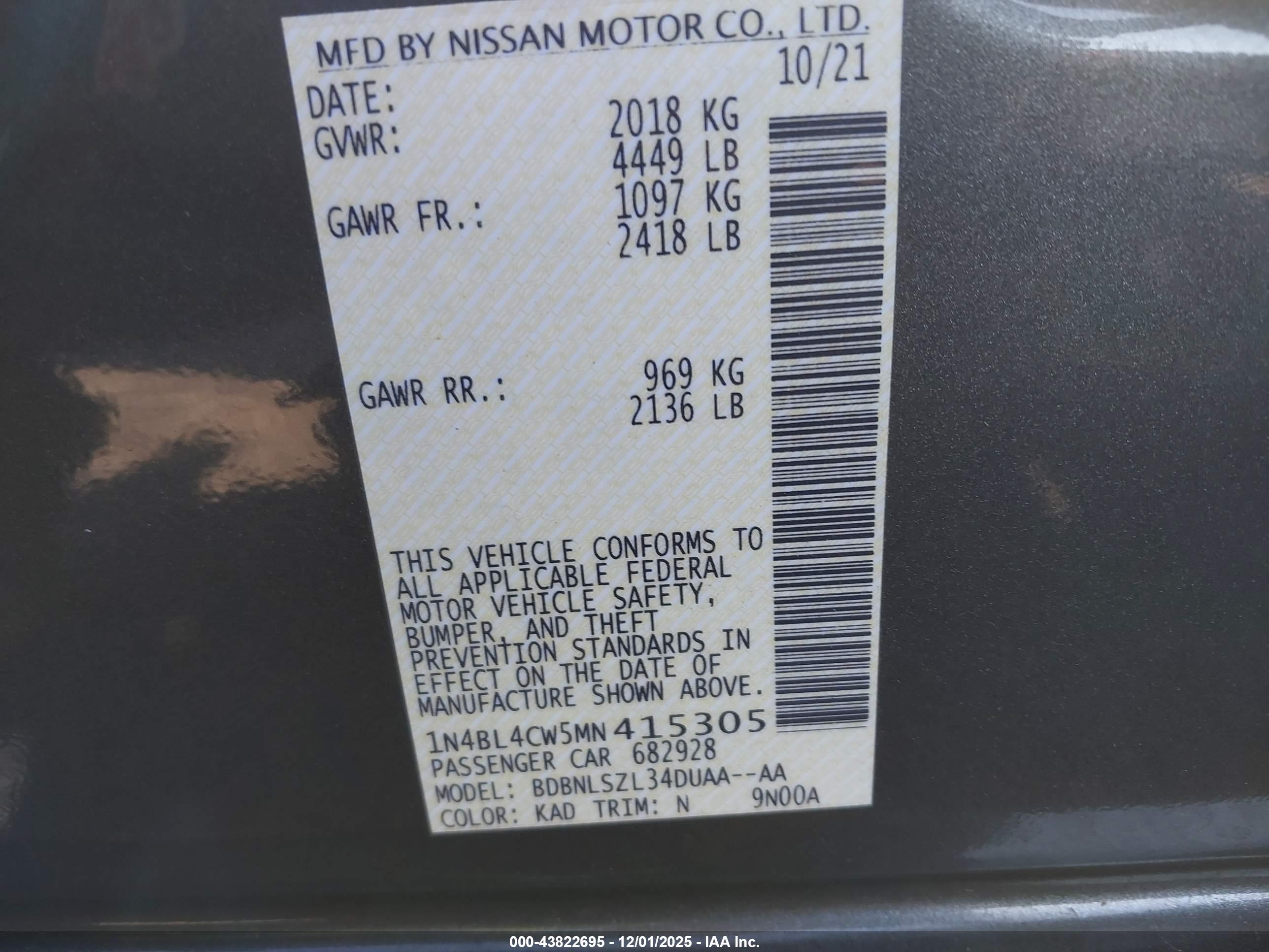 NISSAN ALTIMA image 9