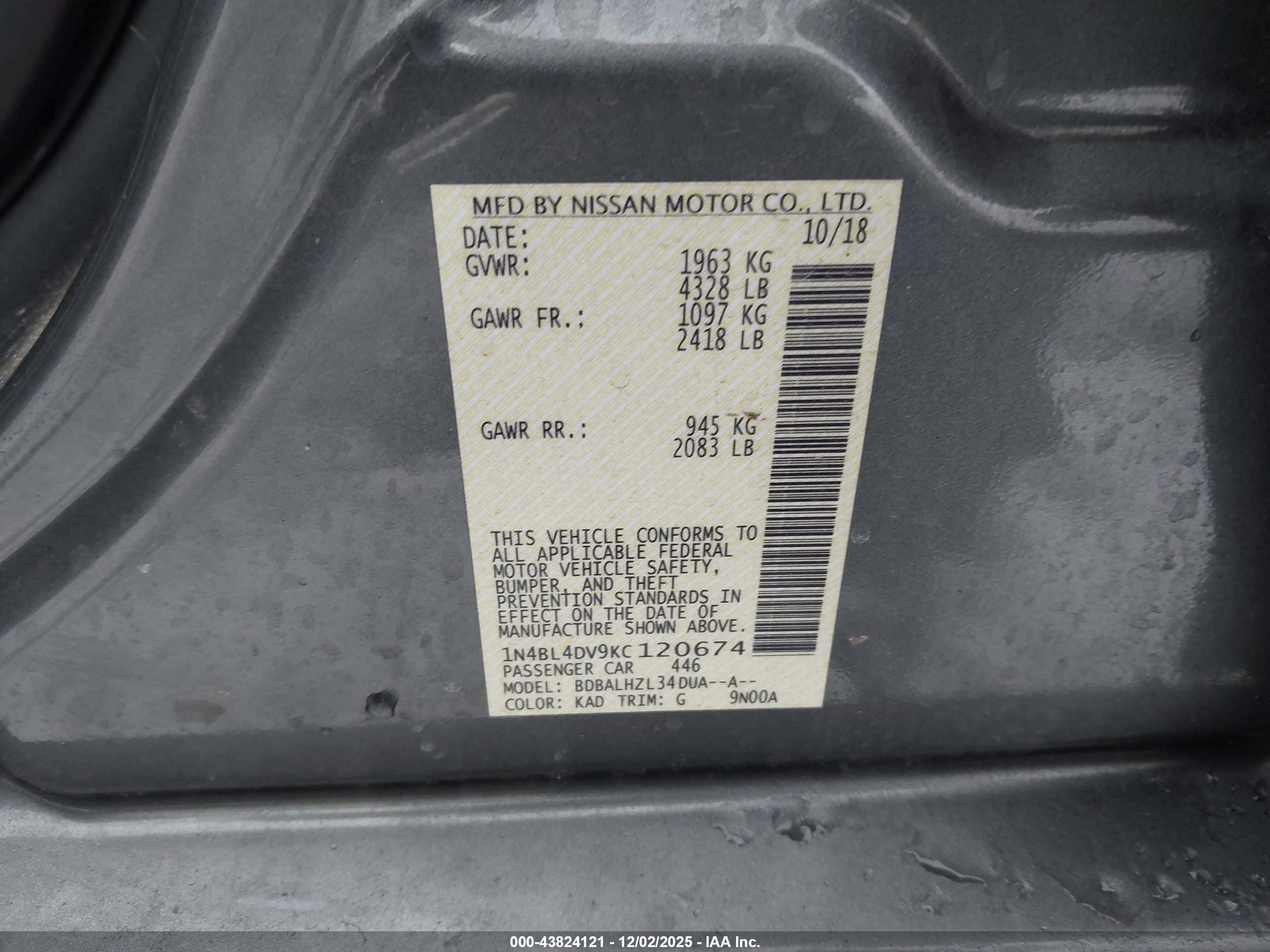 NISSAN ALTIMA image 9