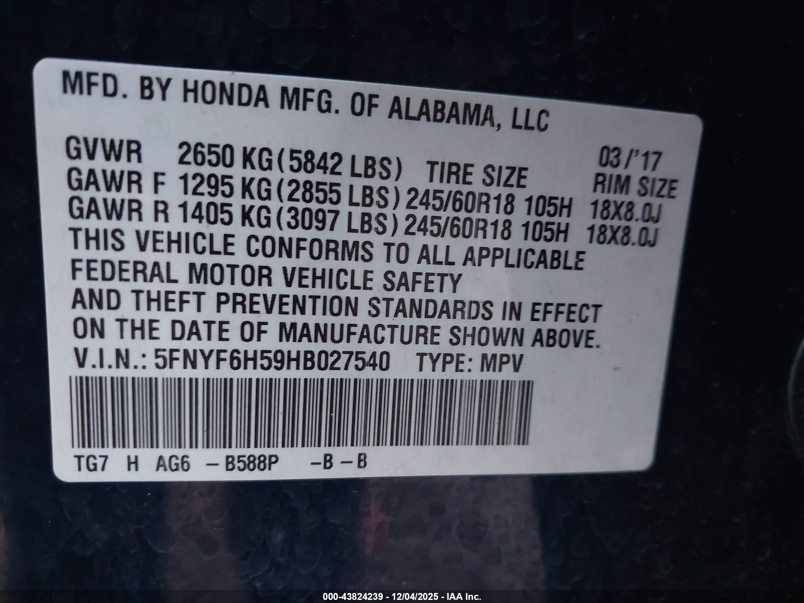 HONDA PILOT image 9