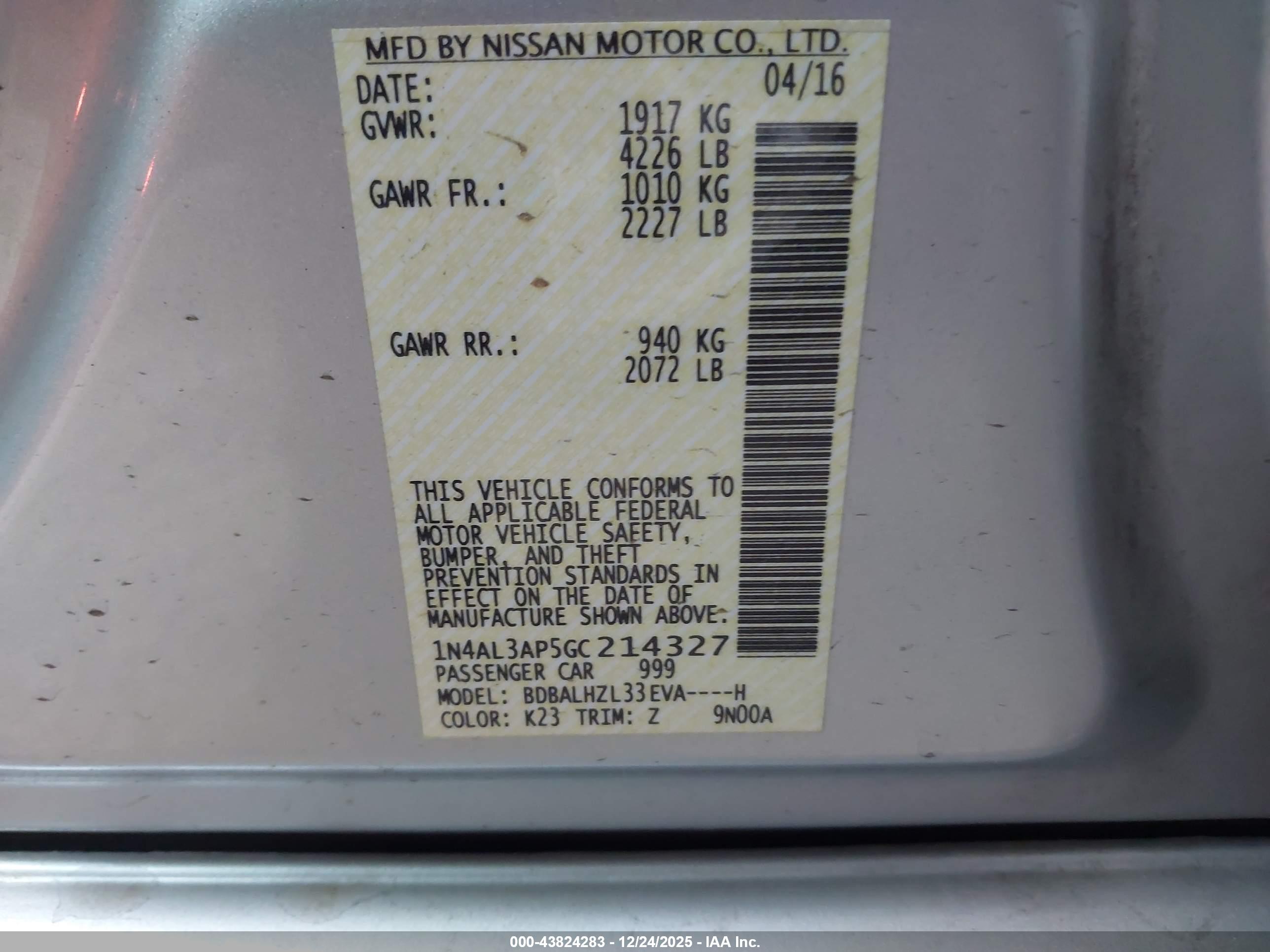 NISSAN ALTIMA image 9