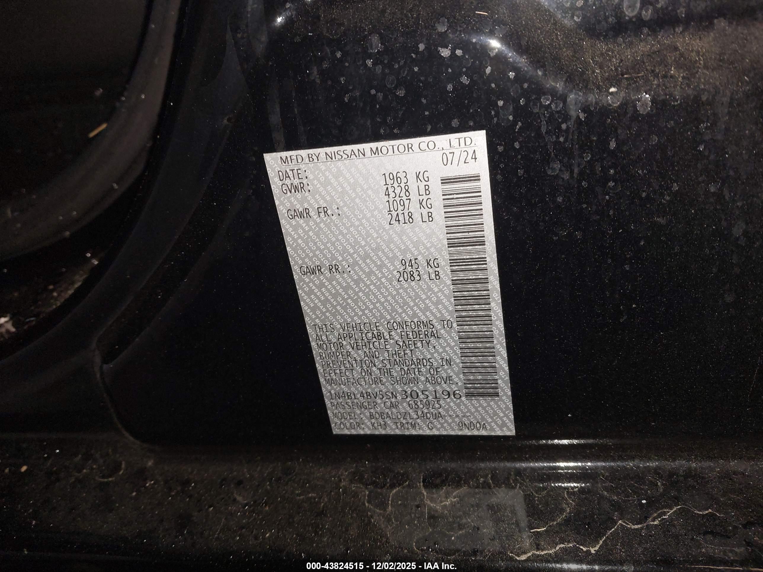 NISSAN ALTIMA image 9