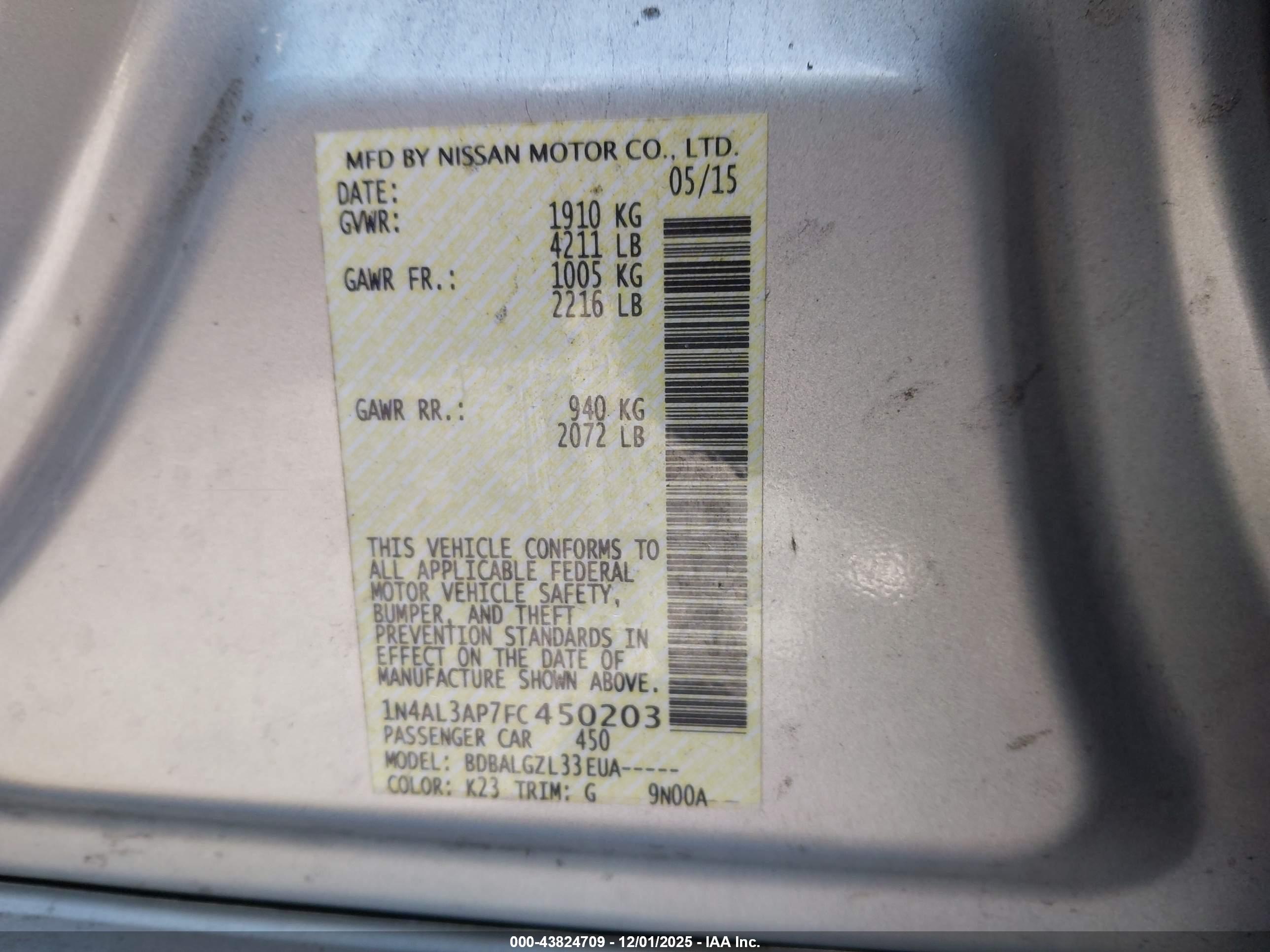 NISSAN ALTIMA image 9