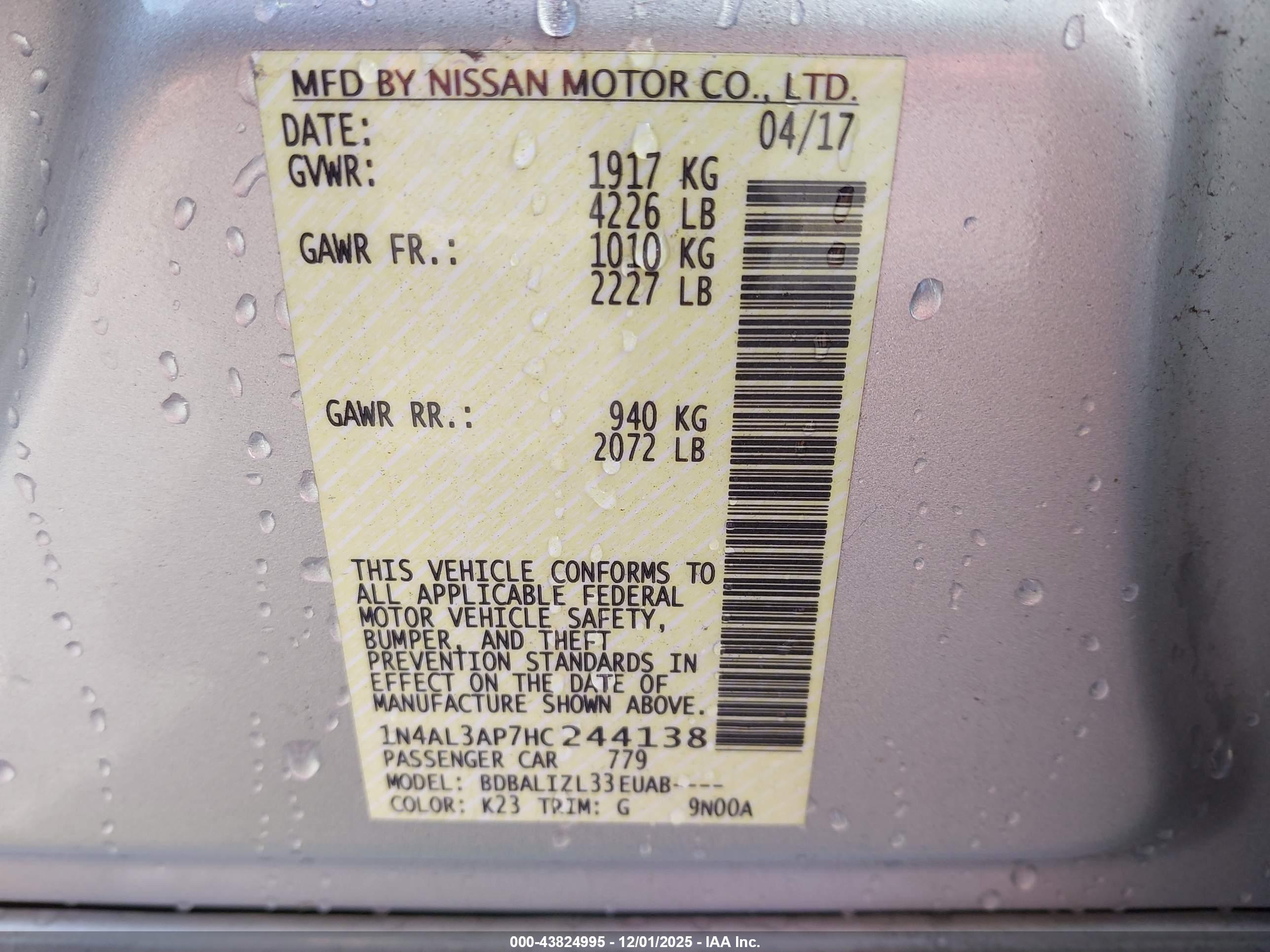 NISSAN ALTIMA image 9