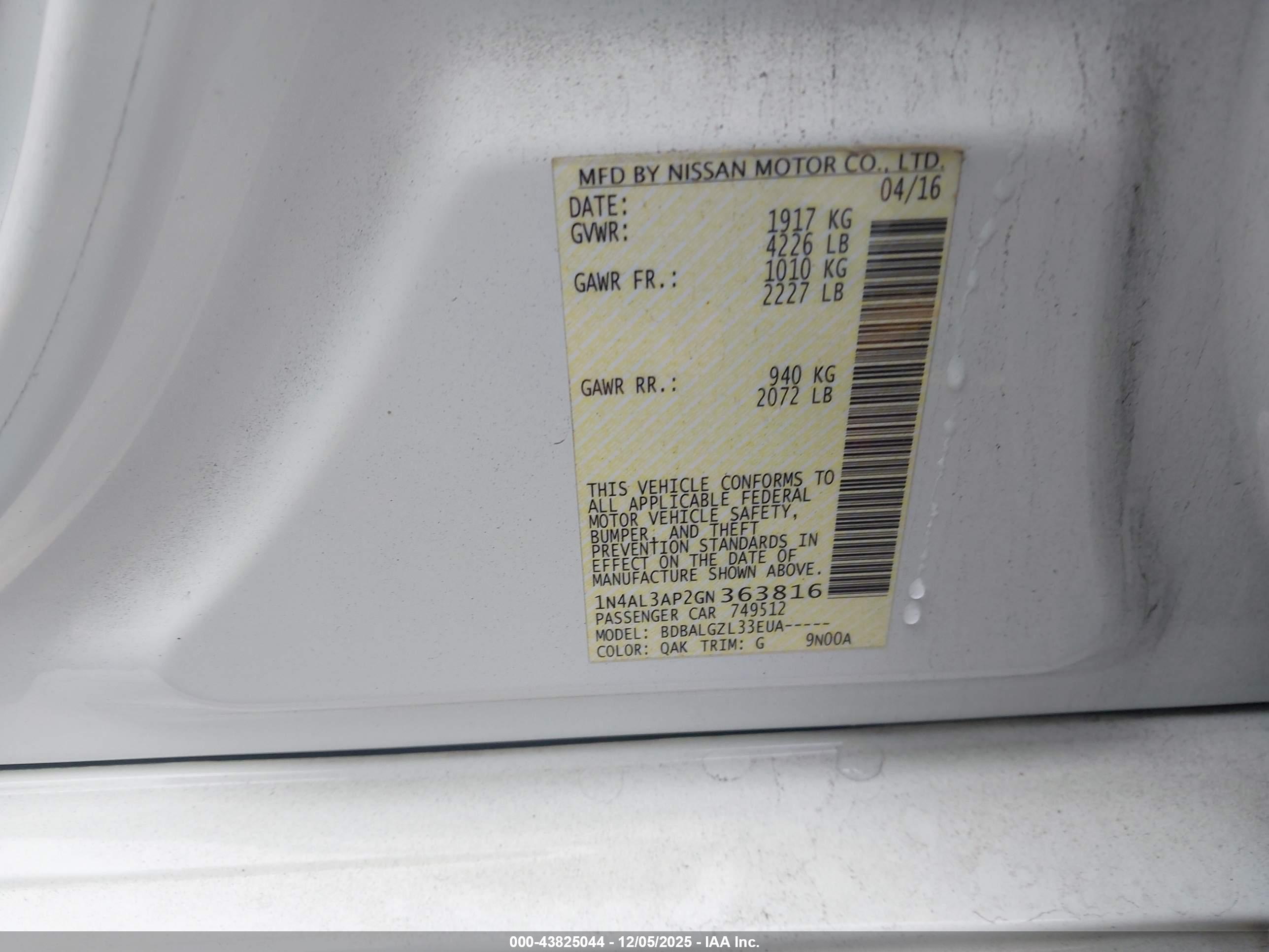 NISSAN ALTIMA image 9