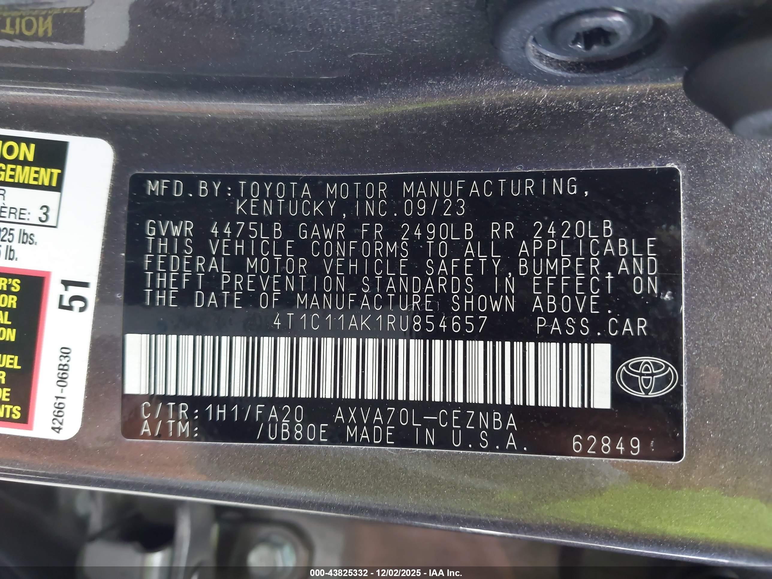 TOYOTA CAMRY image 9