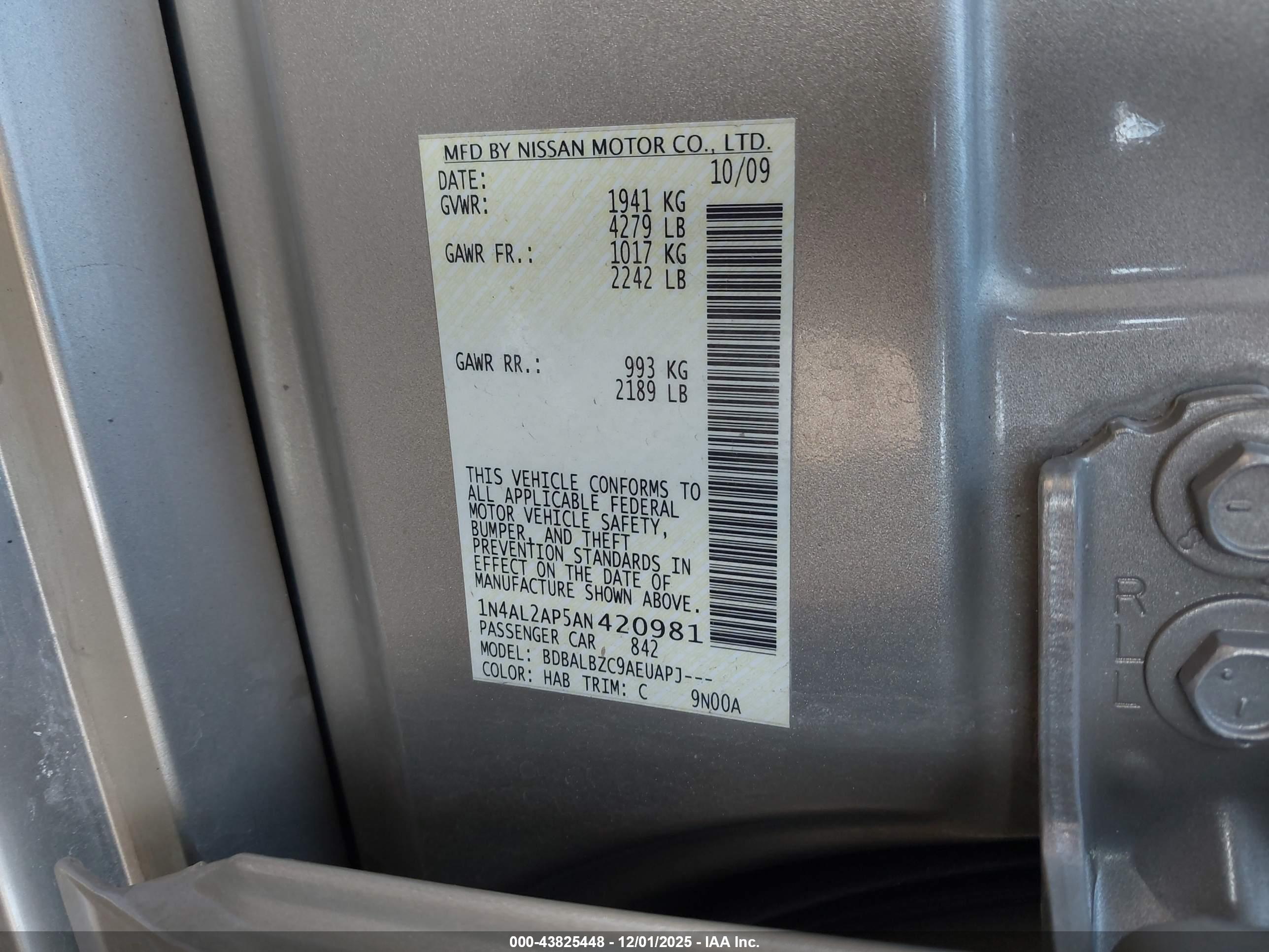 NISSAN ALTIMA image 9