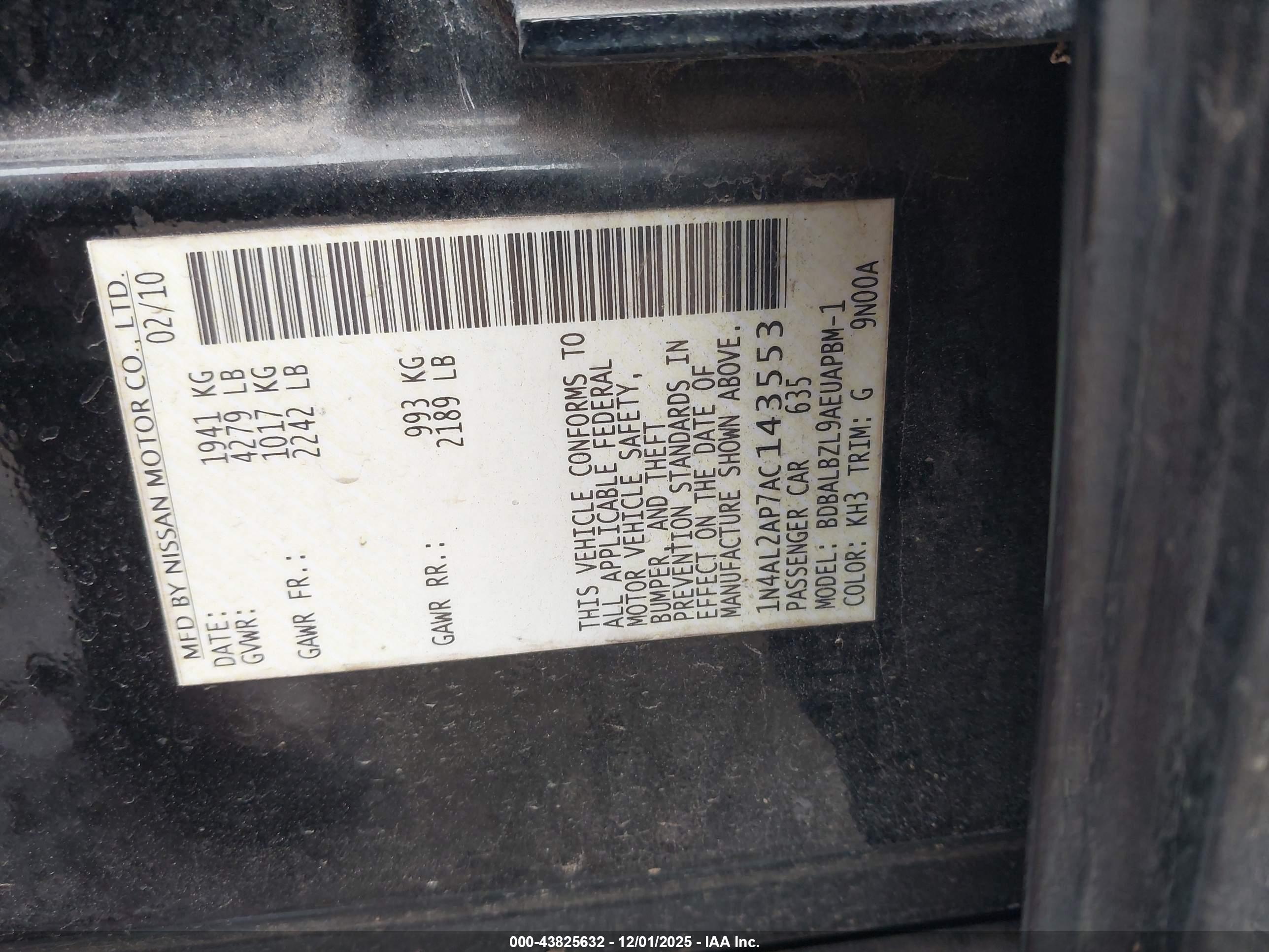 NISSAN ALTIMA image 9